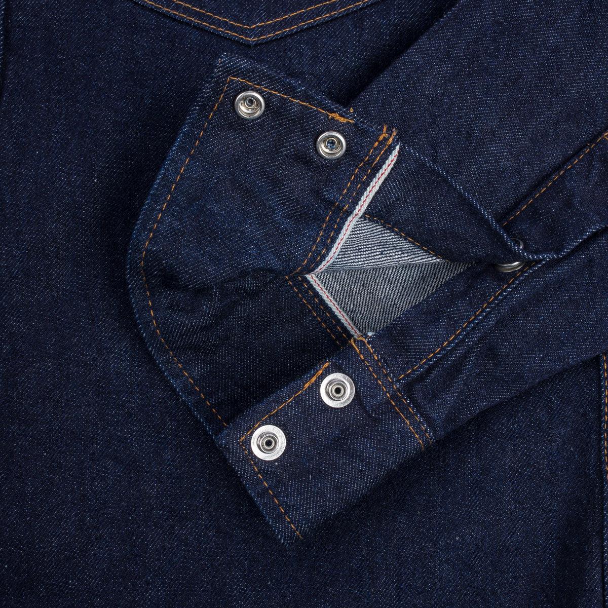 Iron Heart IHSH-33-IND 12oz Selvedge Denim Western Shirt - Indigo