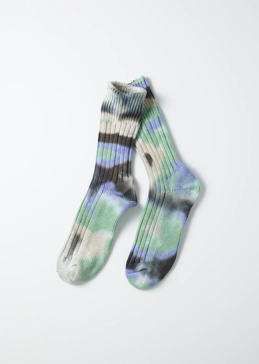 Rototo Chunky Ribbed Tie Dye Crew Socks