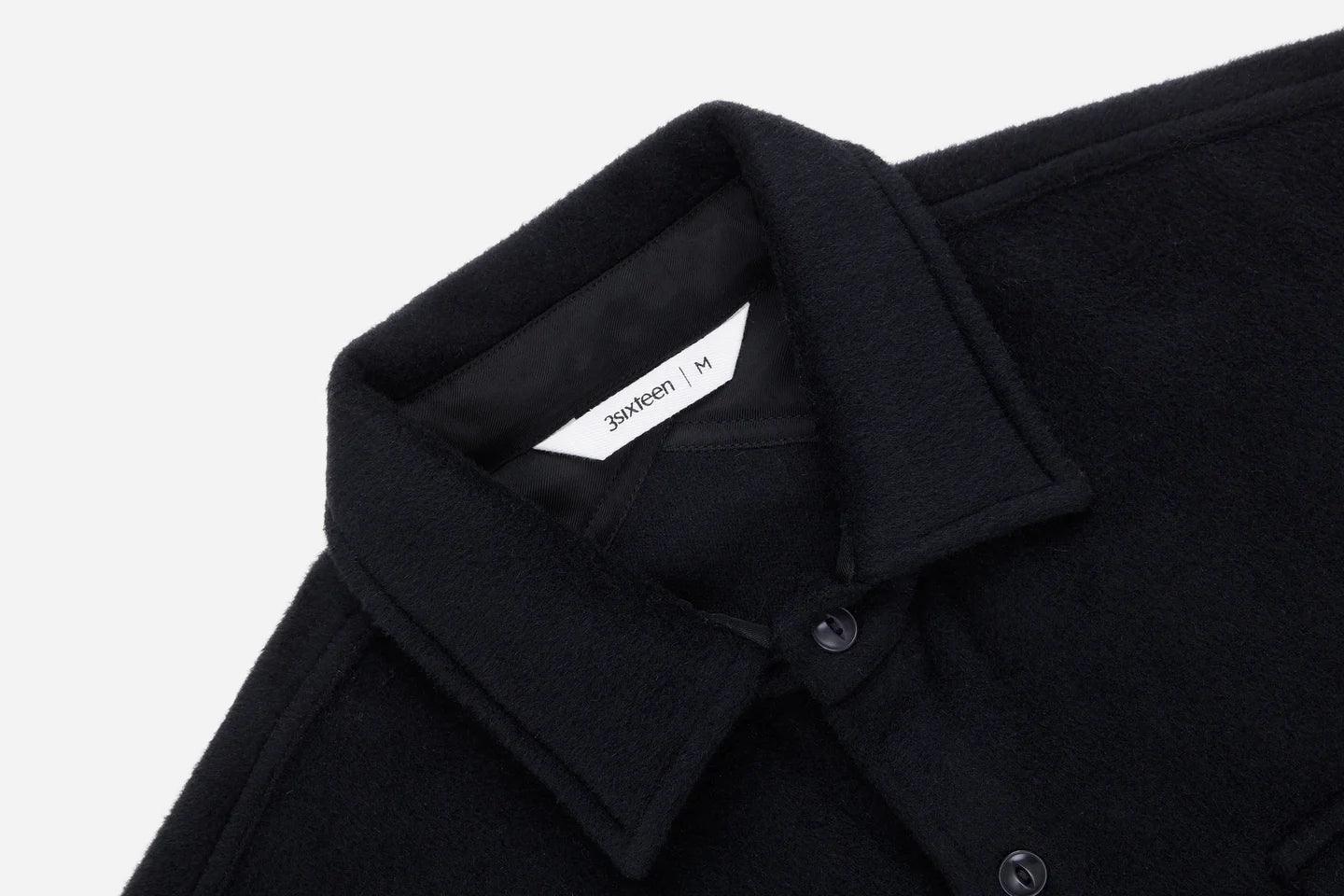 3sixteen USN Overshirt - Black Wool/Angora