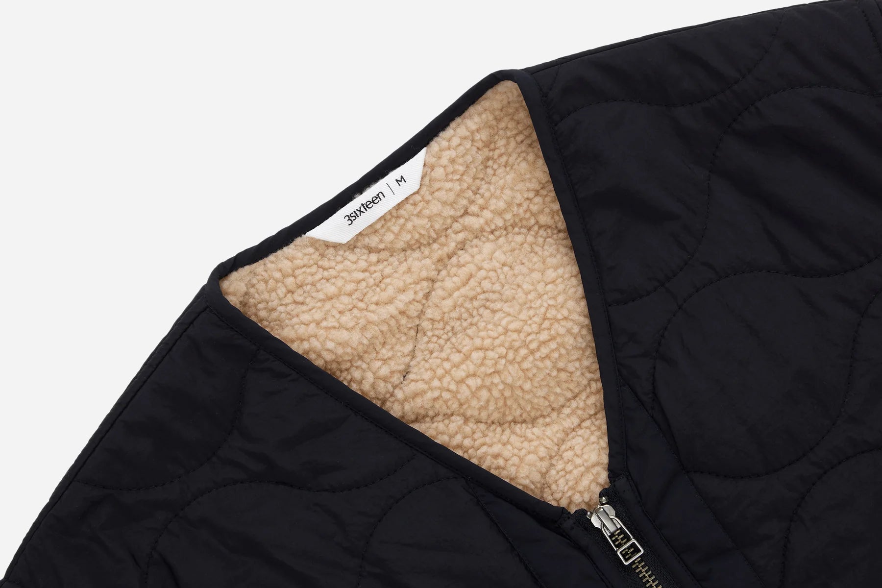 3sixteen Zip Liner Jacket - Black Nylon/Sherpa