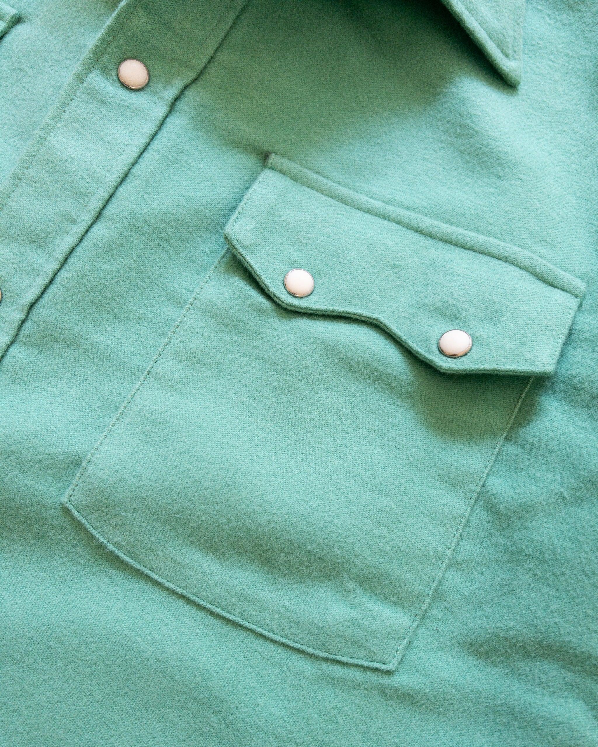 Wythe Moleskin Pearlsnap Shirt - Turquoise