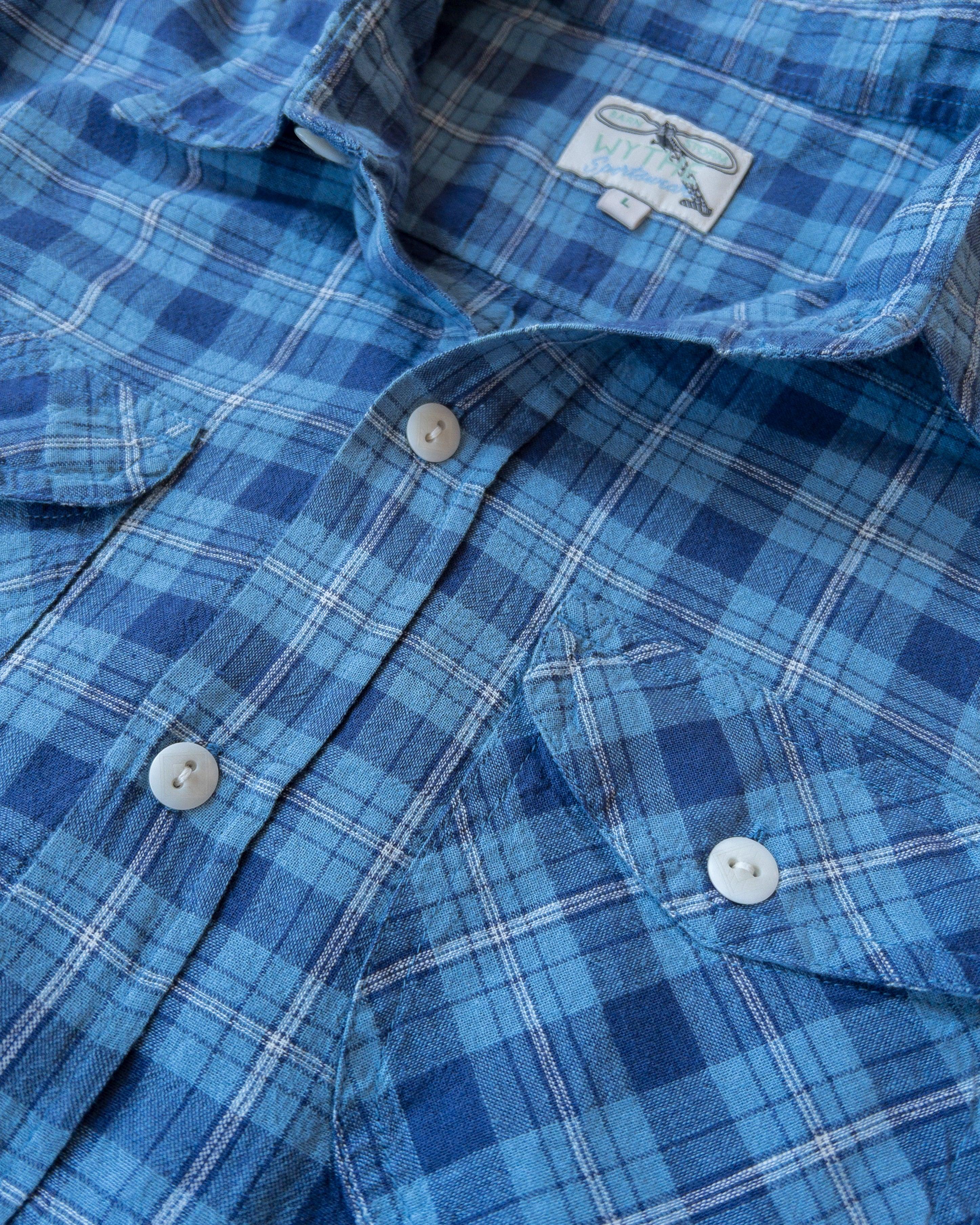 Wythe Cotton/Linen Hometeam Plaid Workshirt - Indigo