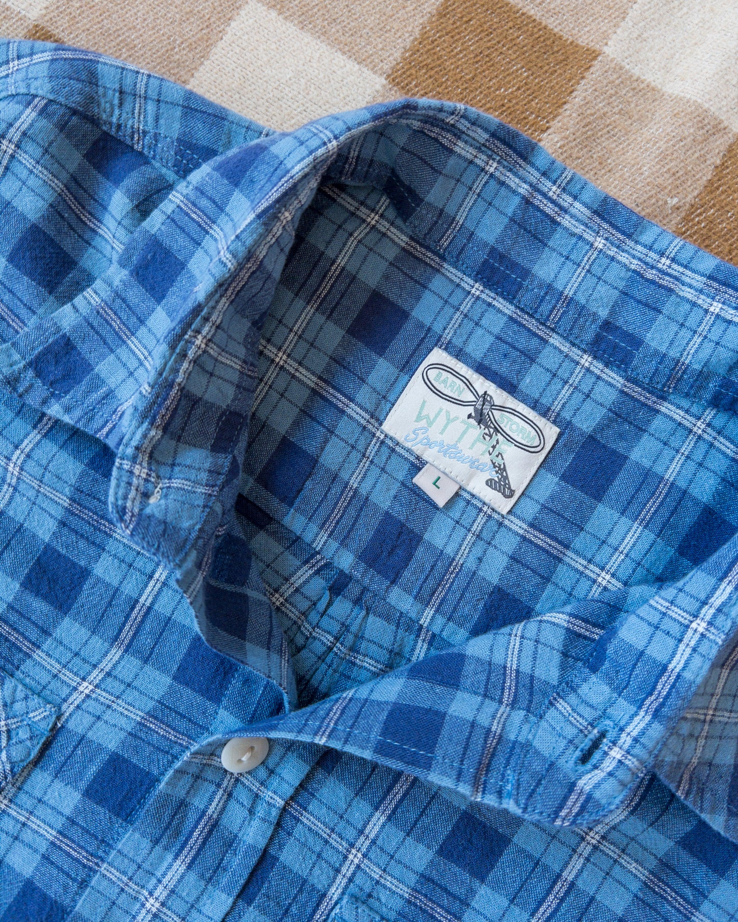 Wythe Cotton/Linen Hometeam Plaid Workshirt - Indigo