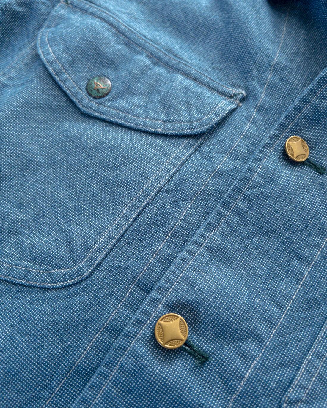 Wythe Heavyweight Pinpoint Canvas Barn Jacket - Blue