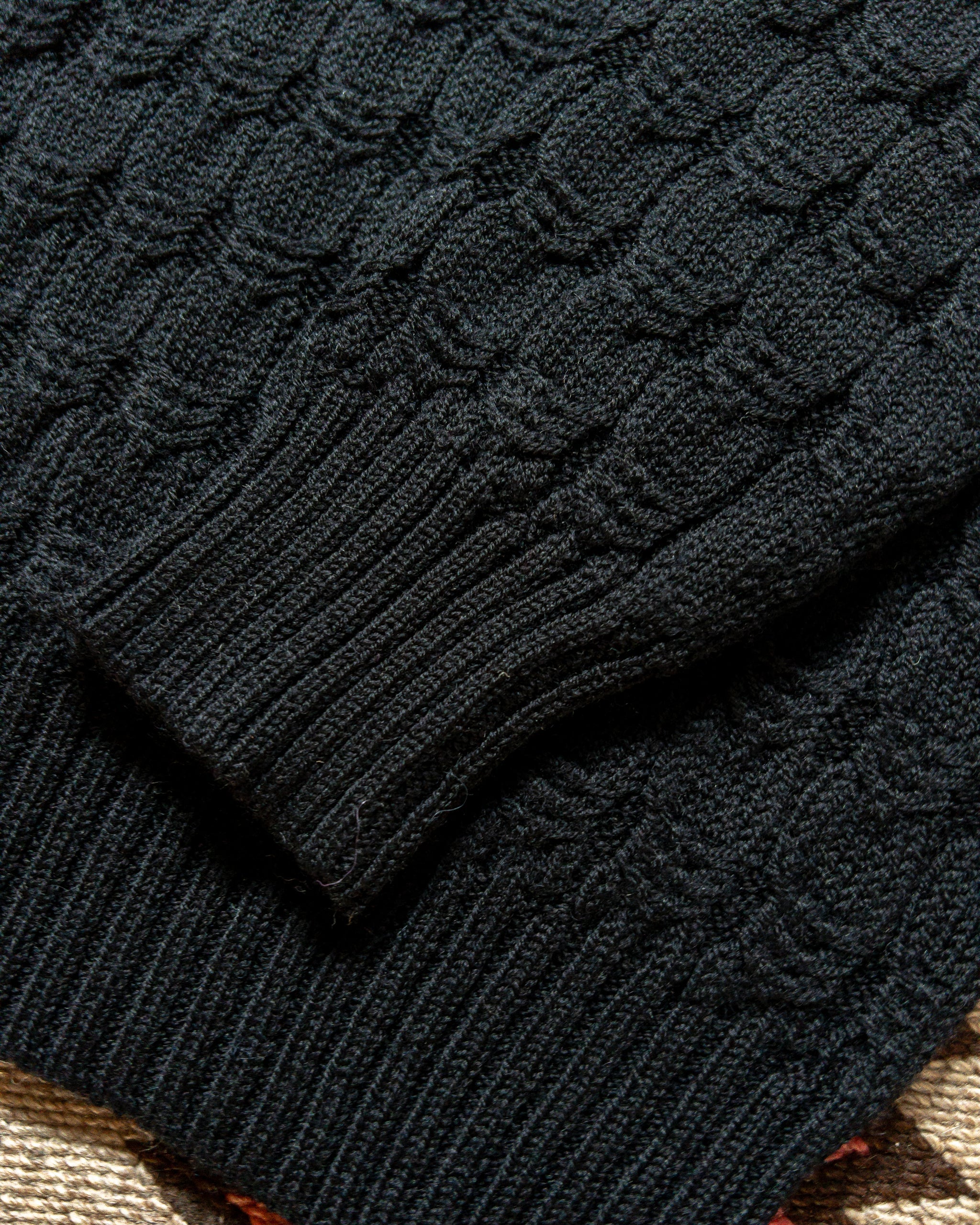 Wythe Highland Cableknit Sweater - Black