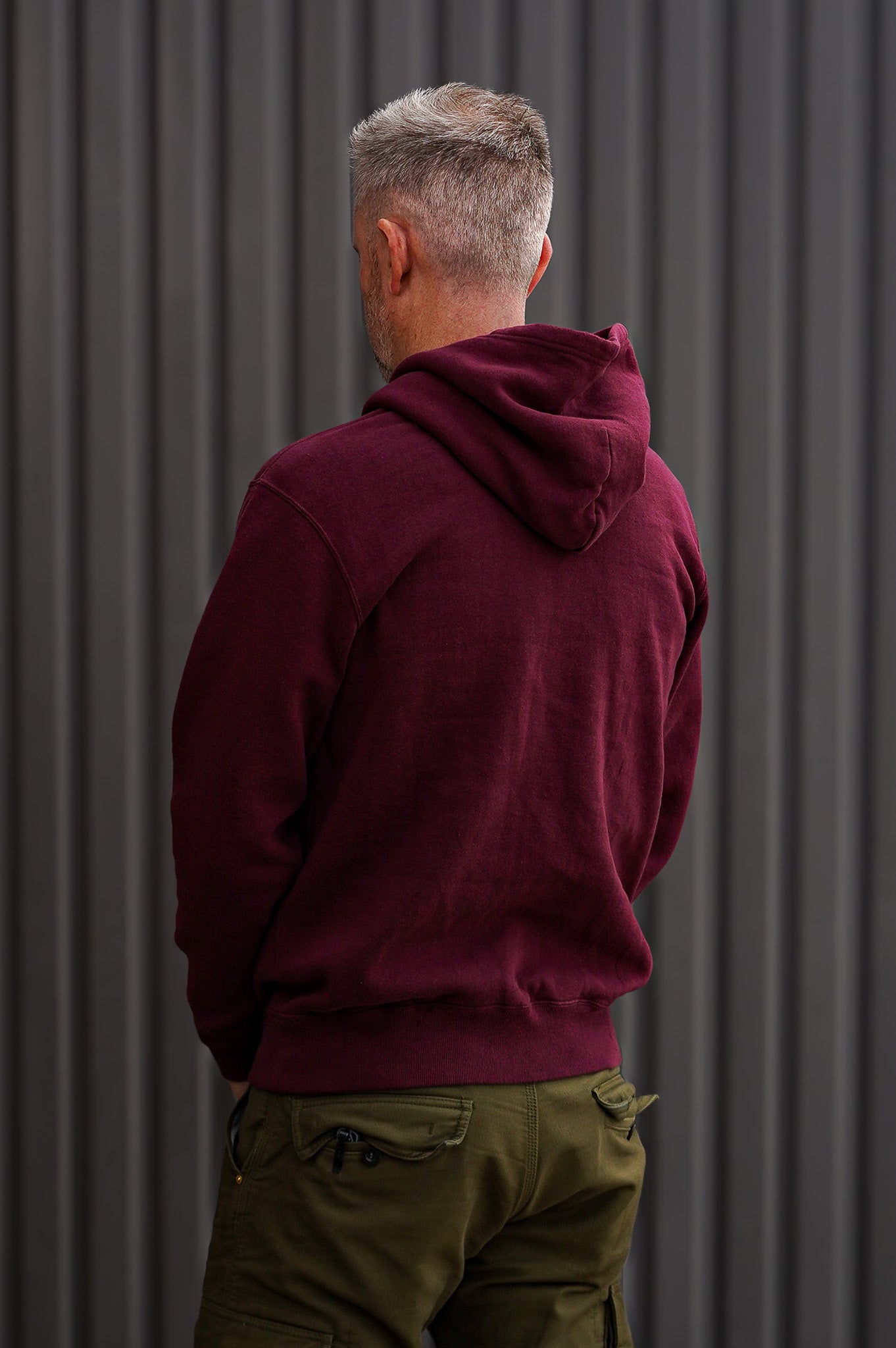 The Flat Head FN-SWP-301 Loopwheel Hooded Sweatshirt - Burgundy