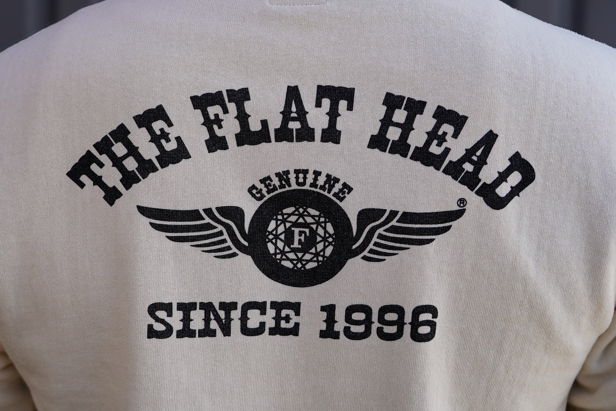 The Flat Head FN-SWC-101 Flying Wheel Sweatshirt - Ivory