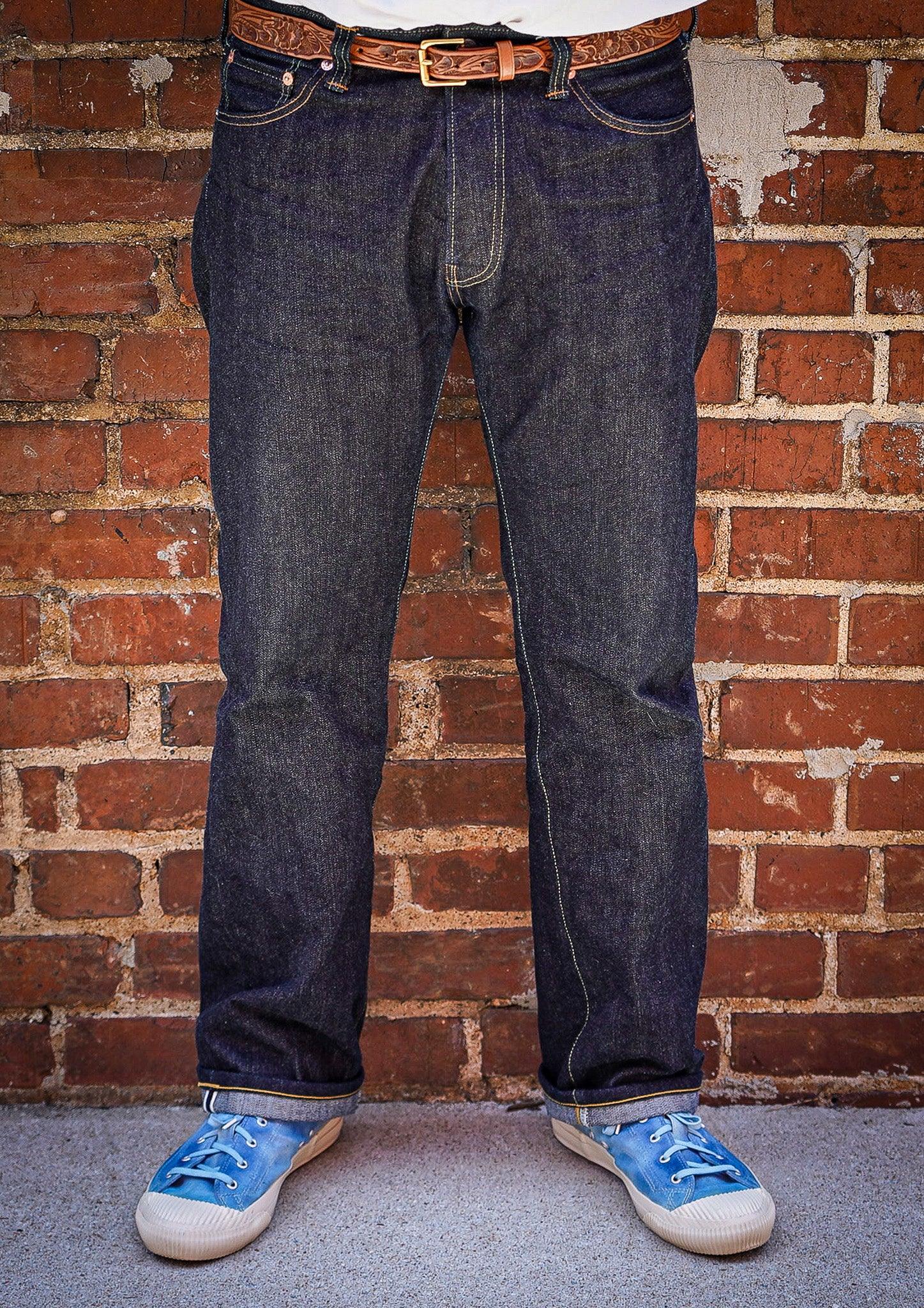 The Flat Head FN-D110 14.5oz Left Hand Twill Tapered Cut Selvedge Denim  - Indigo