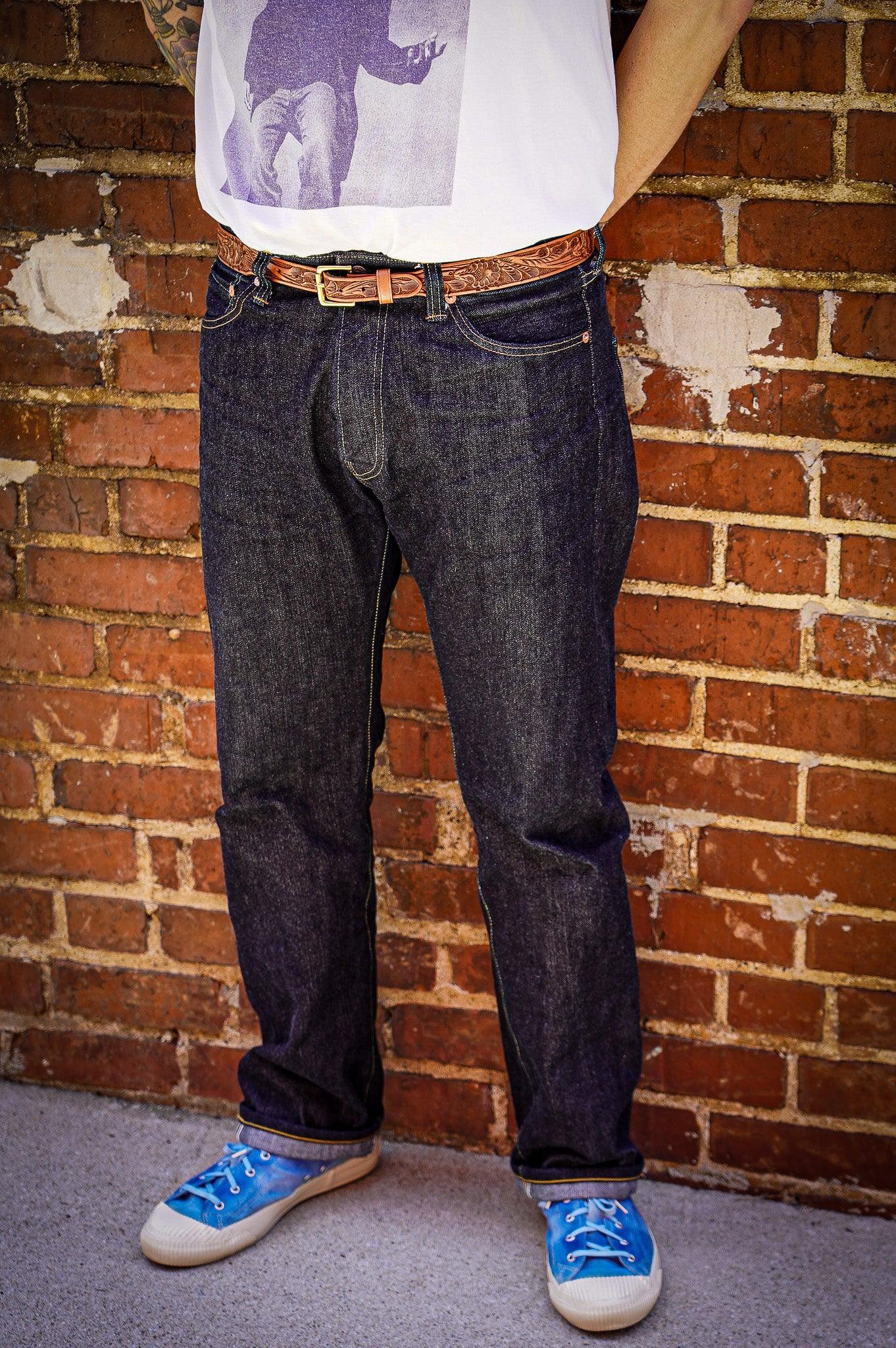 The Flat Head FN-D110 14.5oz Left Hand Twill Tapered Cut Selvedge Denim  - Indigo