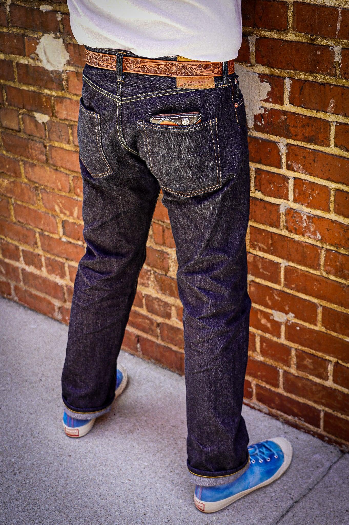 The Flat Head FN-D110 14.5oz Left Hand Twill Tapered Cut Selvedge Denim  - Indigo