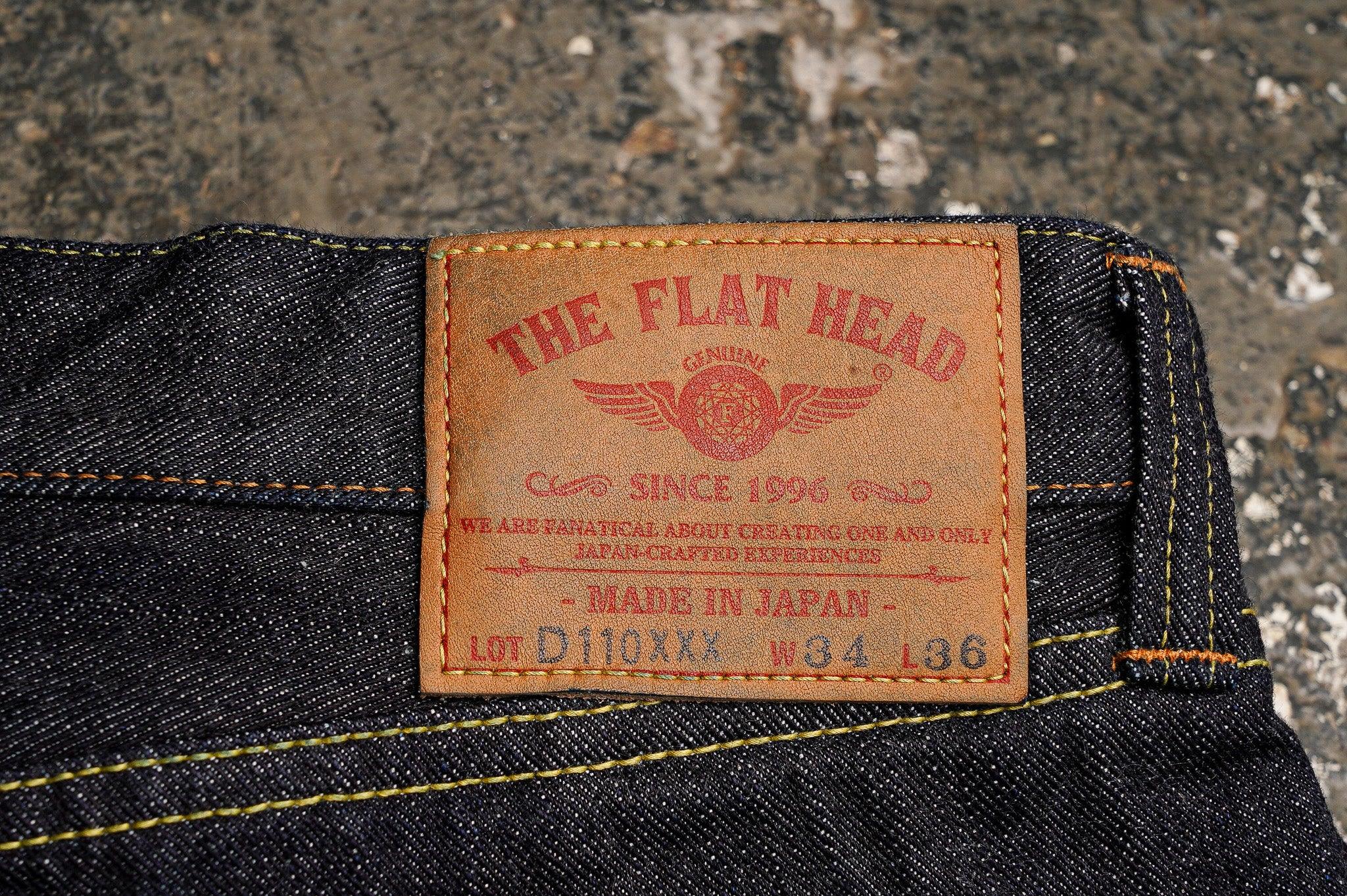 The Flat Head FN-D110 14.5oz Left Hand Twill Tapered Cut Selvedge Denim  - Indigo