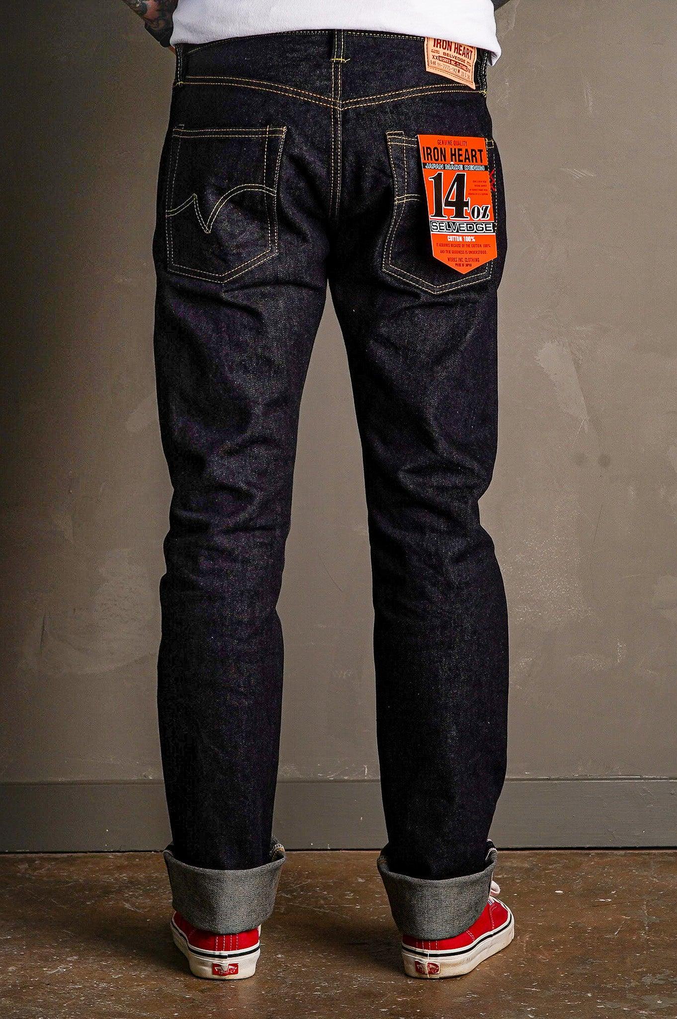 Iron Heart IH-777S-142 14oz Selvedge Denim Slim Tapered Cut Jeans - Indigo