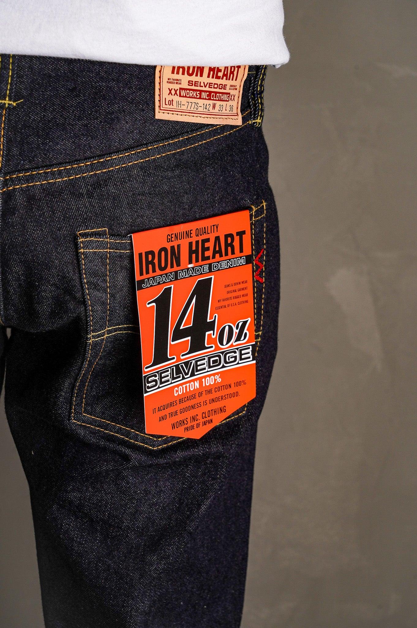 Iron Heart IH-777S-142 14oz Selvedge Denim Slim Tapered Cut Jeans - Indigo