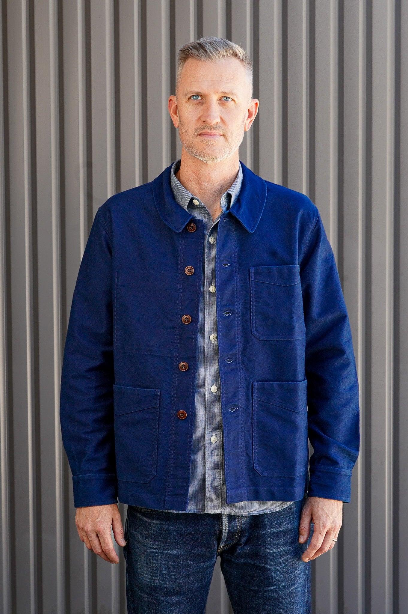 3sixteen French Work Jacket - Washed Indigo Moleskin