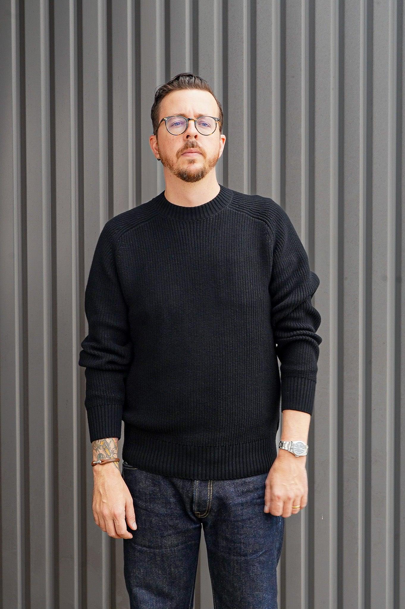 3sixteen Cotton Crewneck Sweater ~ Black