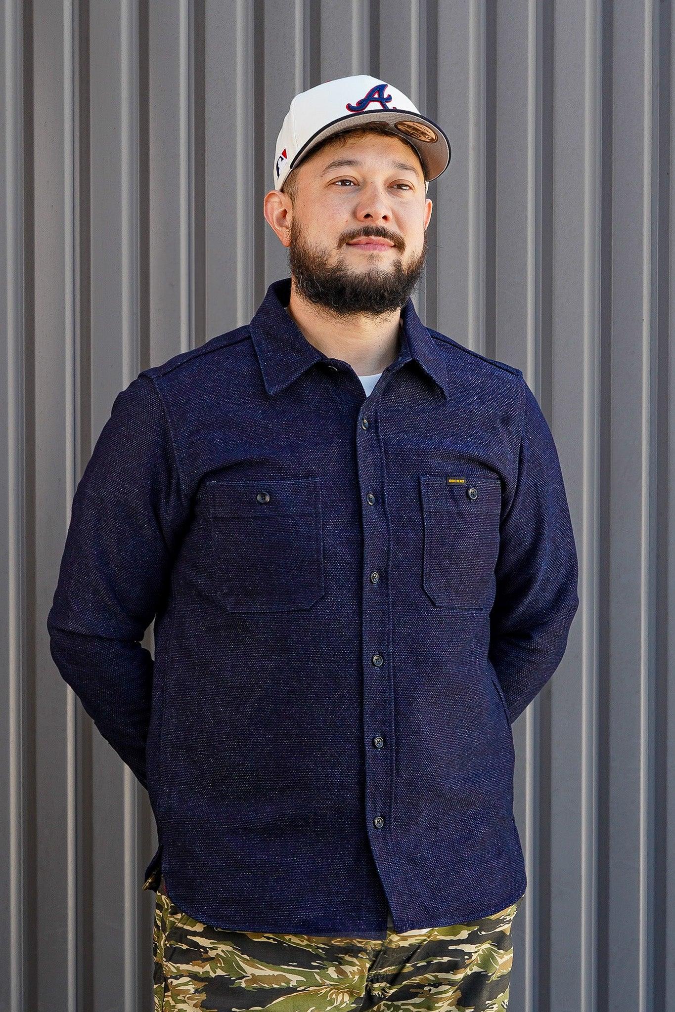 Iron Heart IHSH-397-IND 21oz Sashiko Work Shirt - Indigo