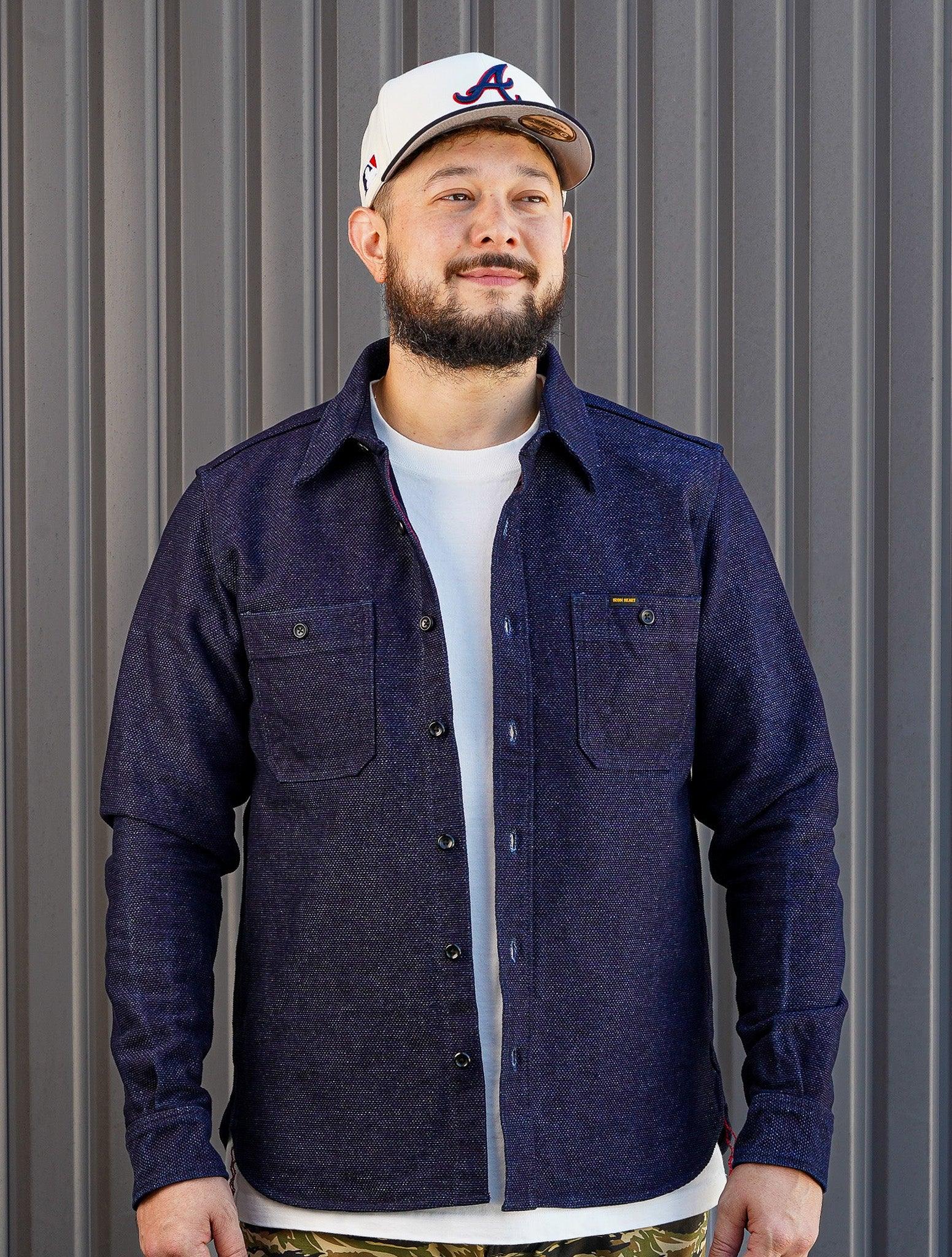 Iron Heart IHSH-397-IND 21oz Sashiko Work Shirt - Indigo