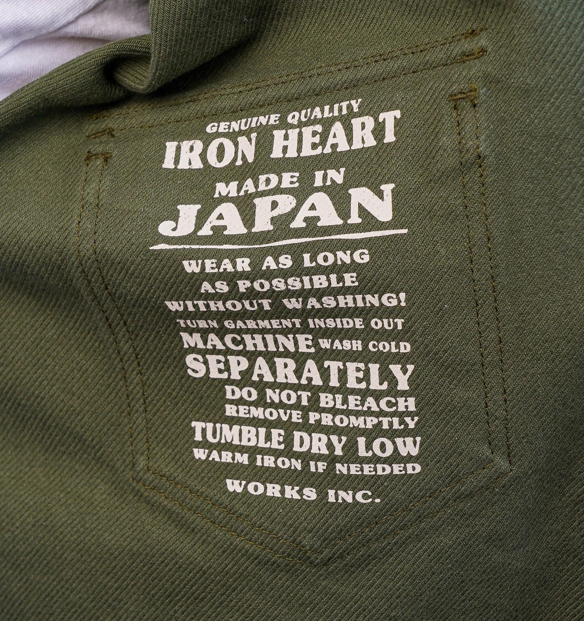 Iron Heart IHSH-213-OLV 13oz Military Serge Western Shirt - Olive Drab Green