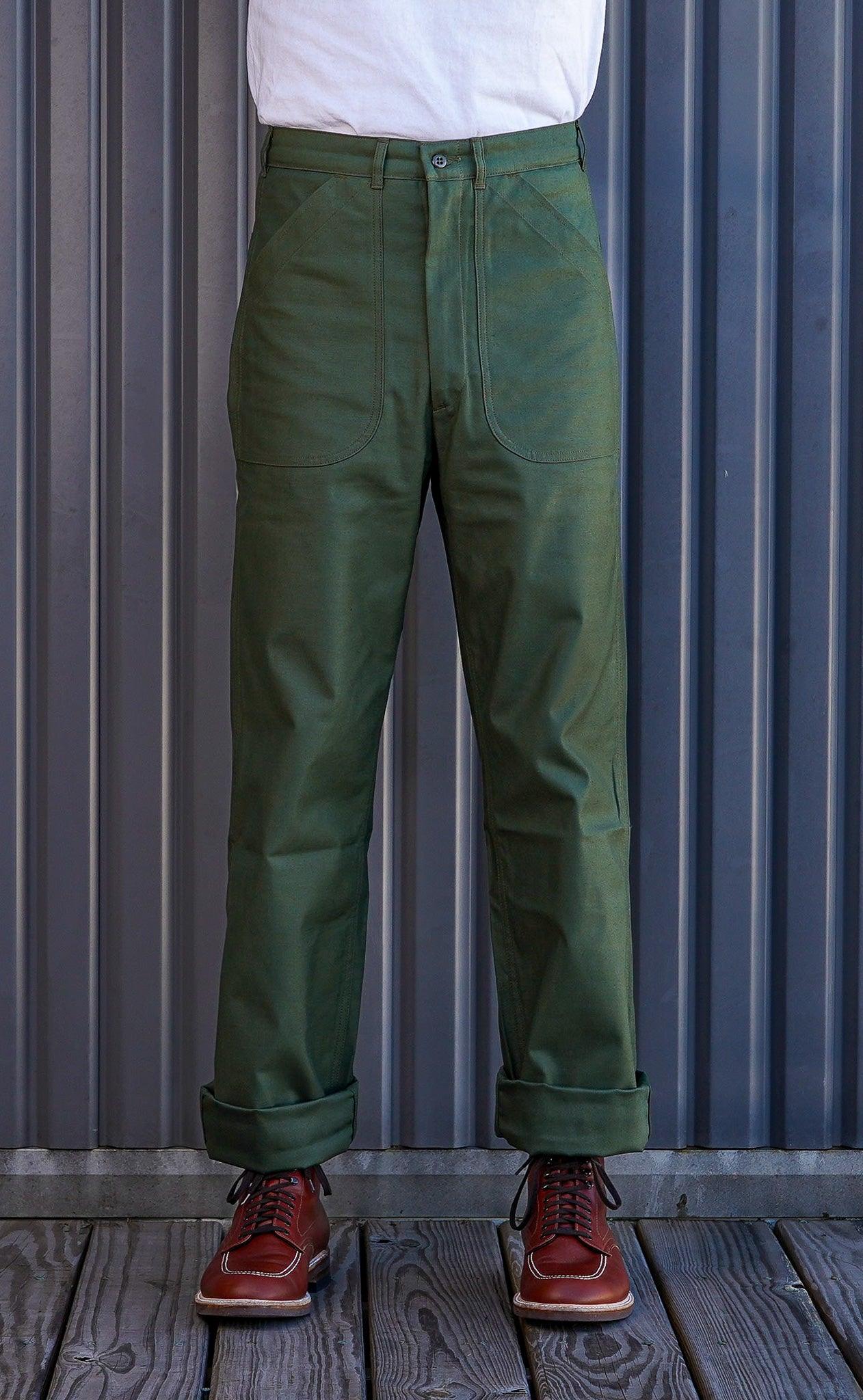 Denime Lot 225 Back Satin Baker Pant - OD Green