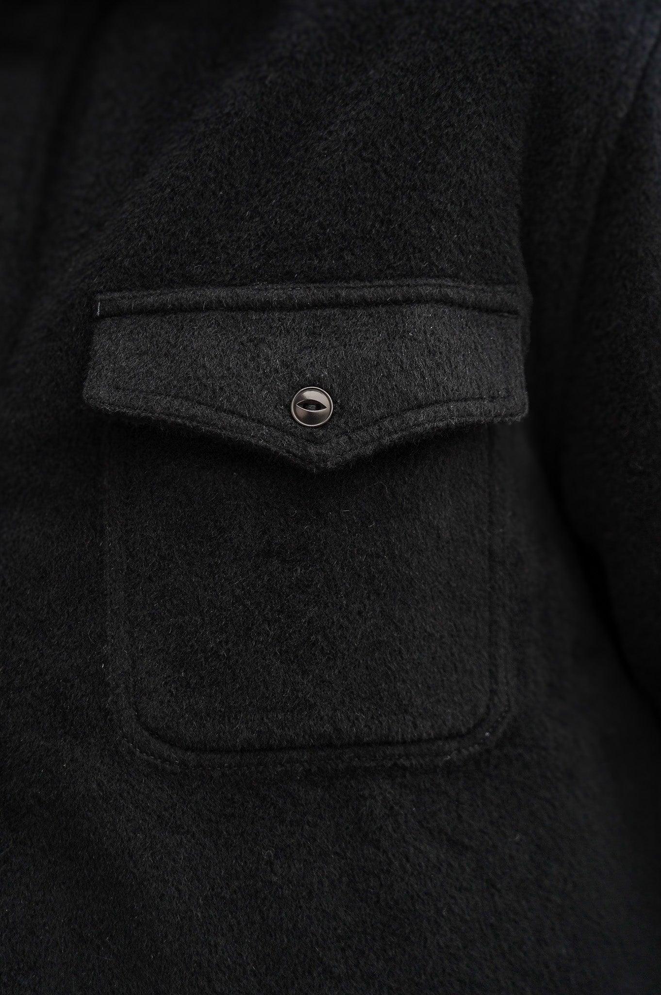 3sixteen USN Overshirt - Black Wool/Angora