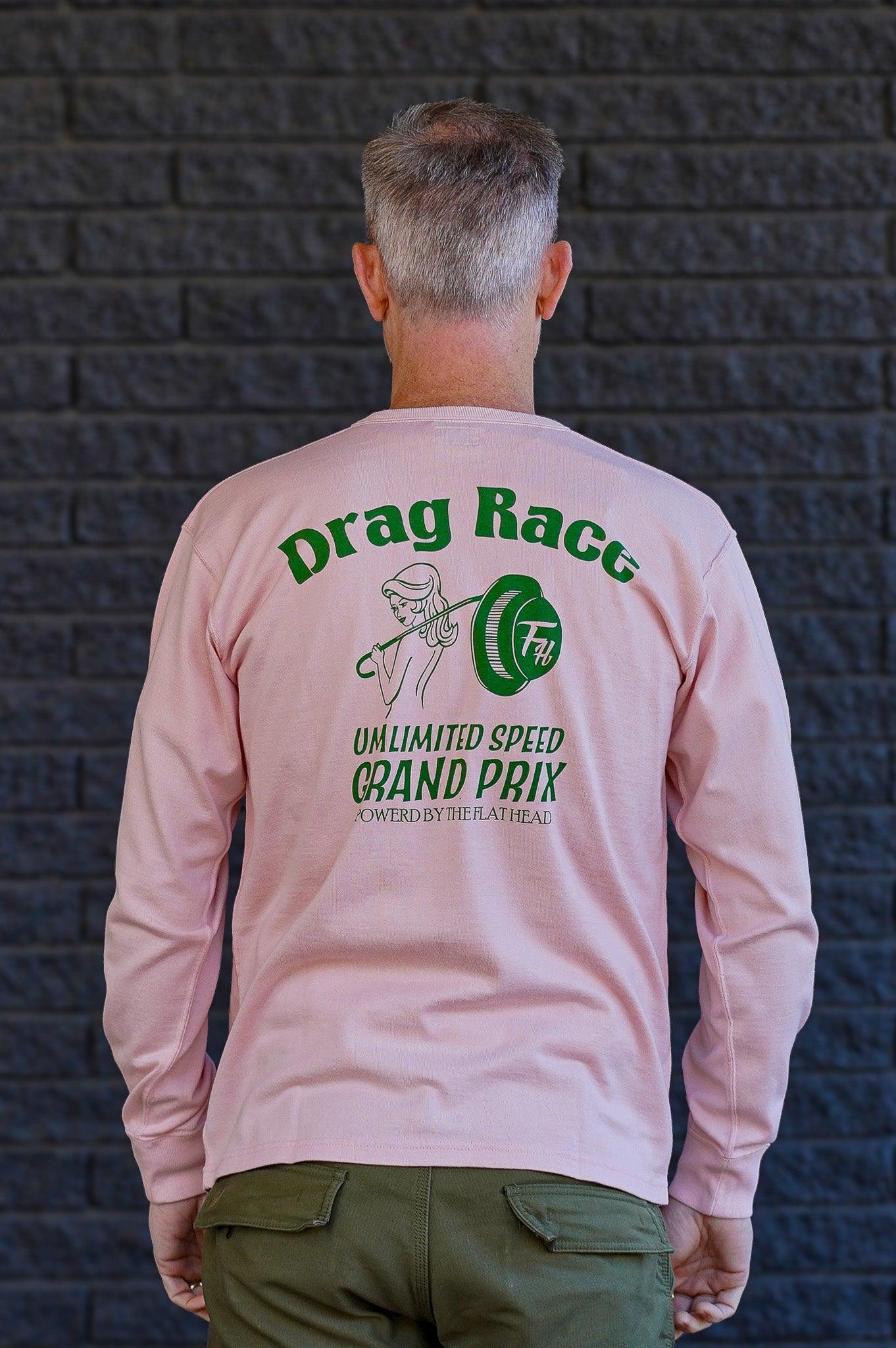 The Flat Head FN-TML-102 Drag Race LS Tee - Pink