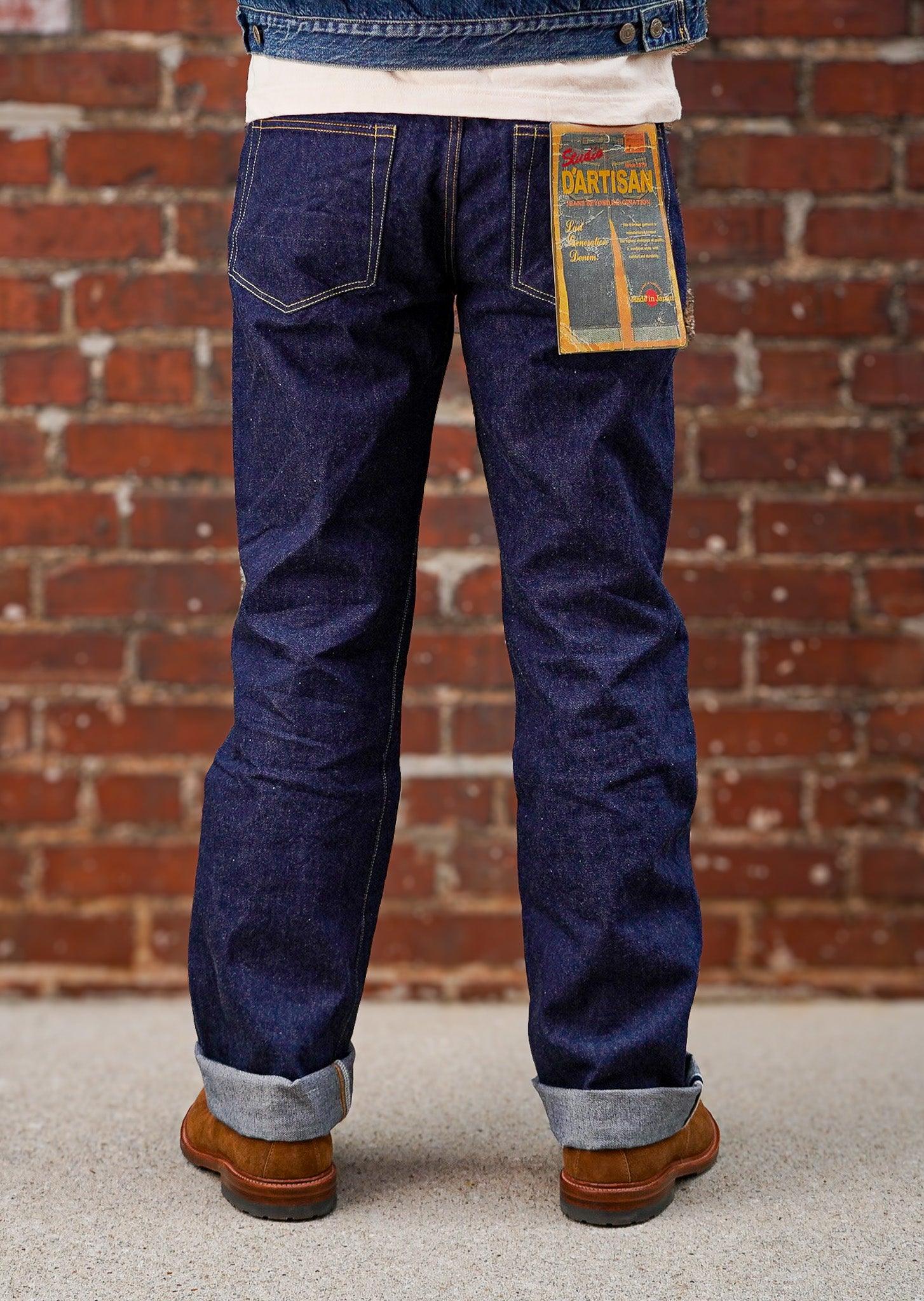 Studio D'Artisan SD-801 Straight Fit Natural Indigo Selvedge Denim - One Washed