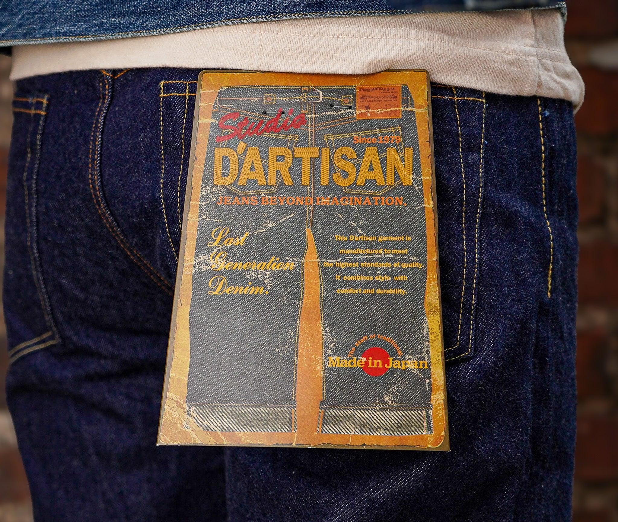 Studio D'Artisan SD-801 Straight Fit Natural Indigo Selvedge Denim - One Washed