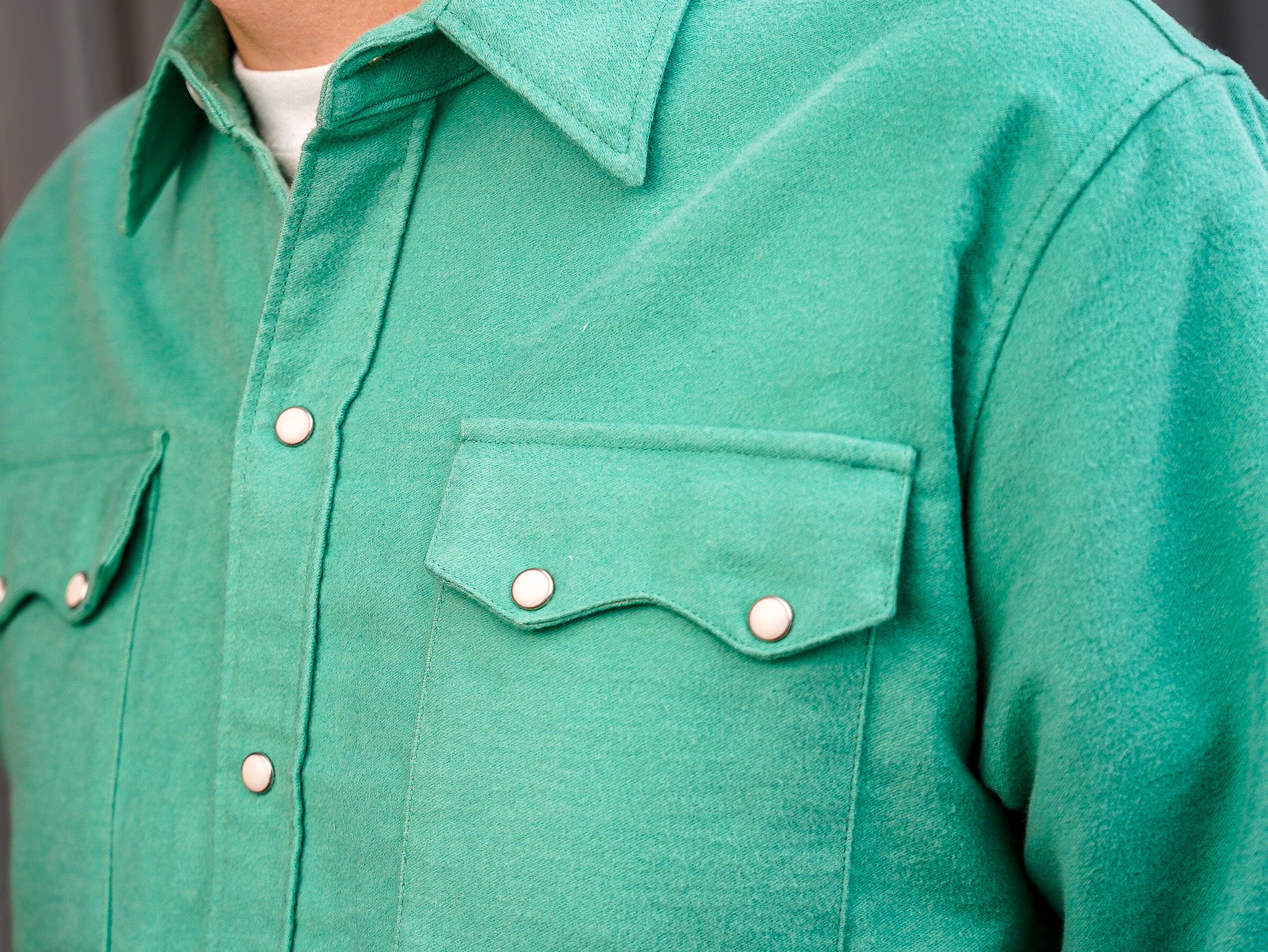 Wythe Moleskin Pearlsnap Shirt - Turquoise