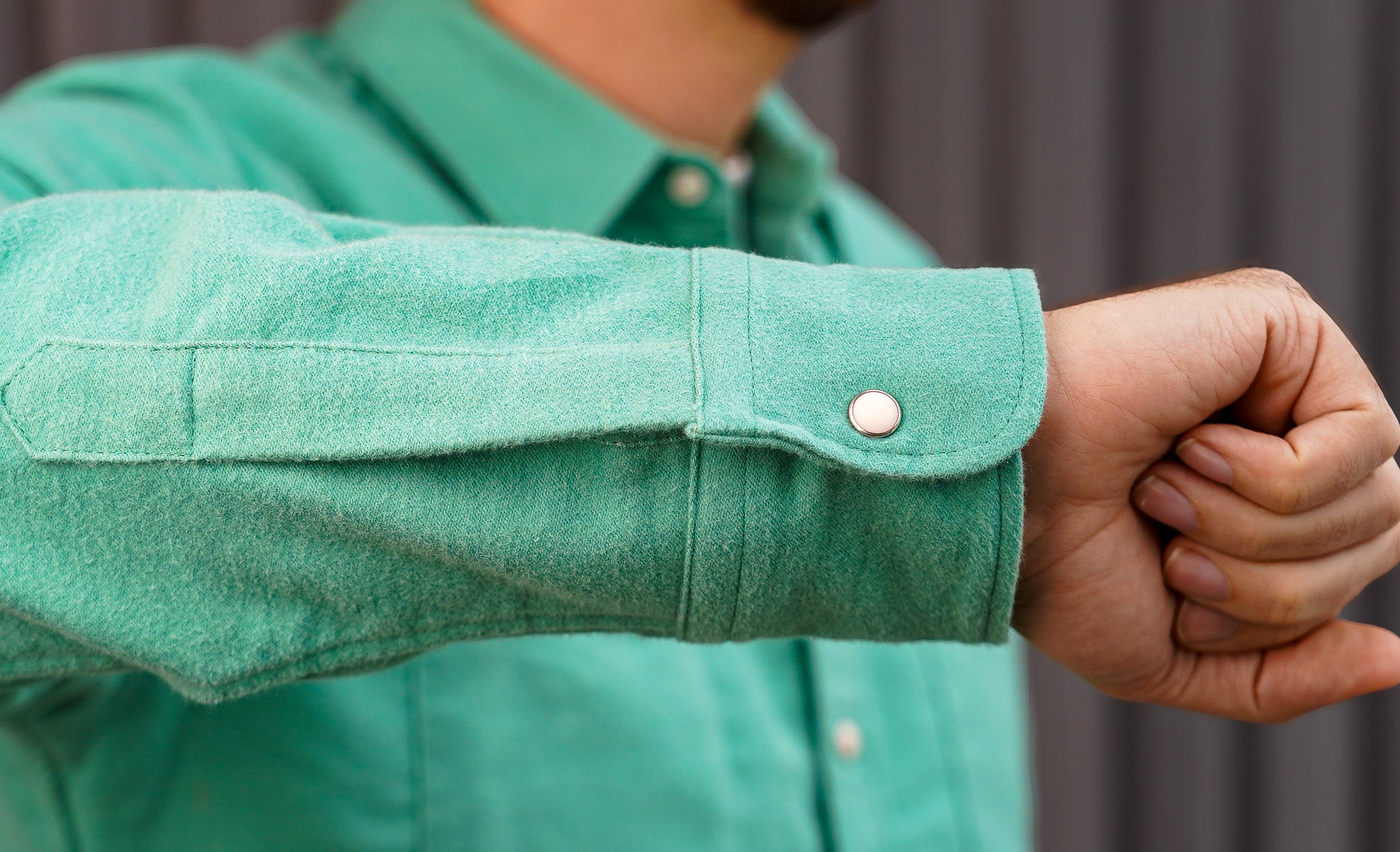 Wythe Moleskin Pearlsnap Shirt - Turquoise