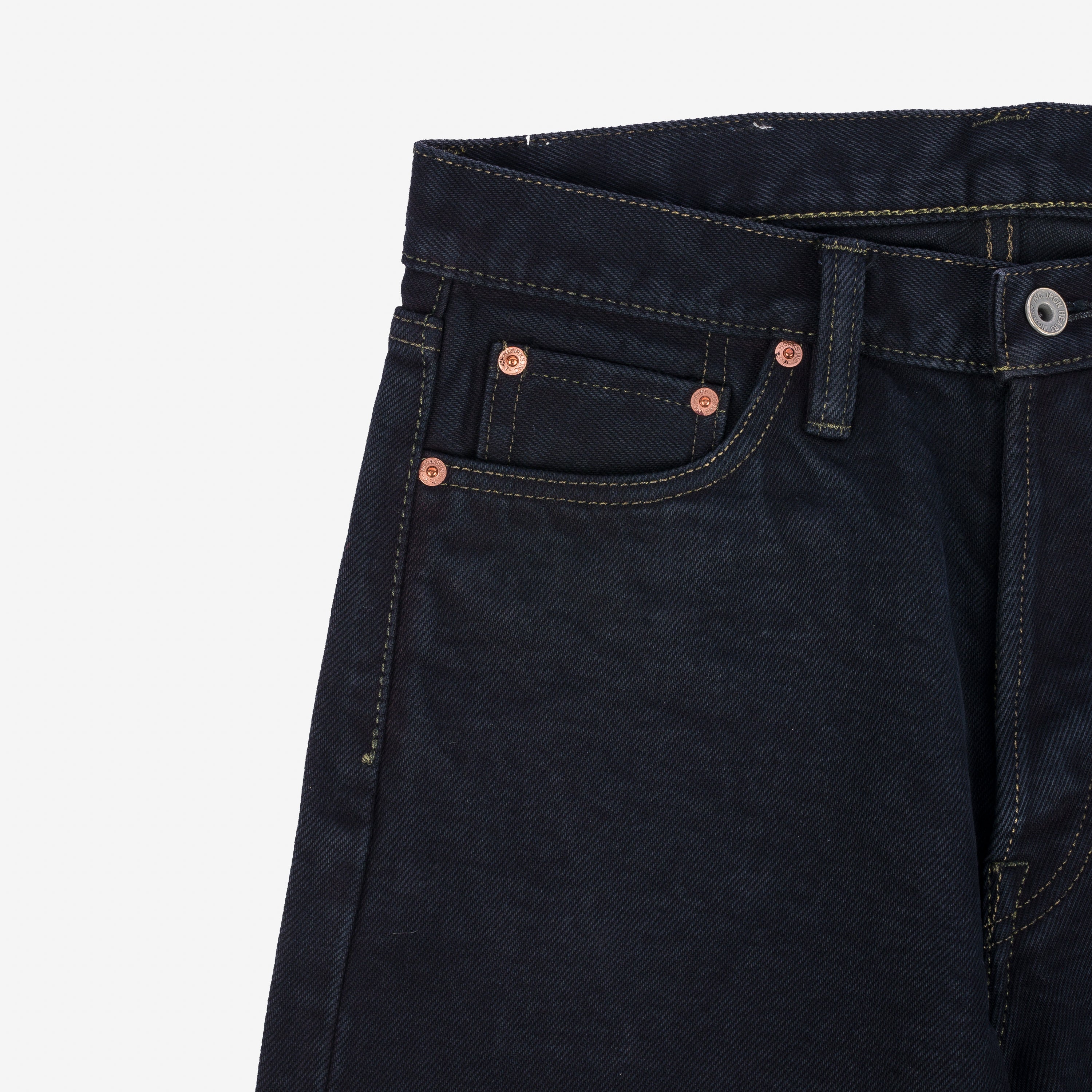 Iron Heart IH-888S-21od 21oz Selvedge Denim Medium/High Rise Tapered Cut Jeans - Indigo Overdyed Black