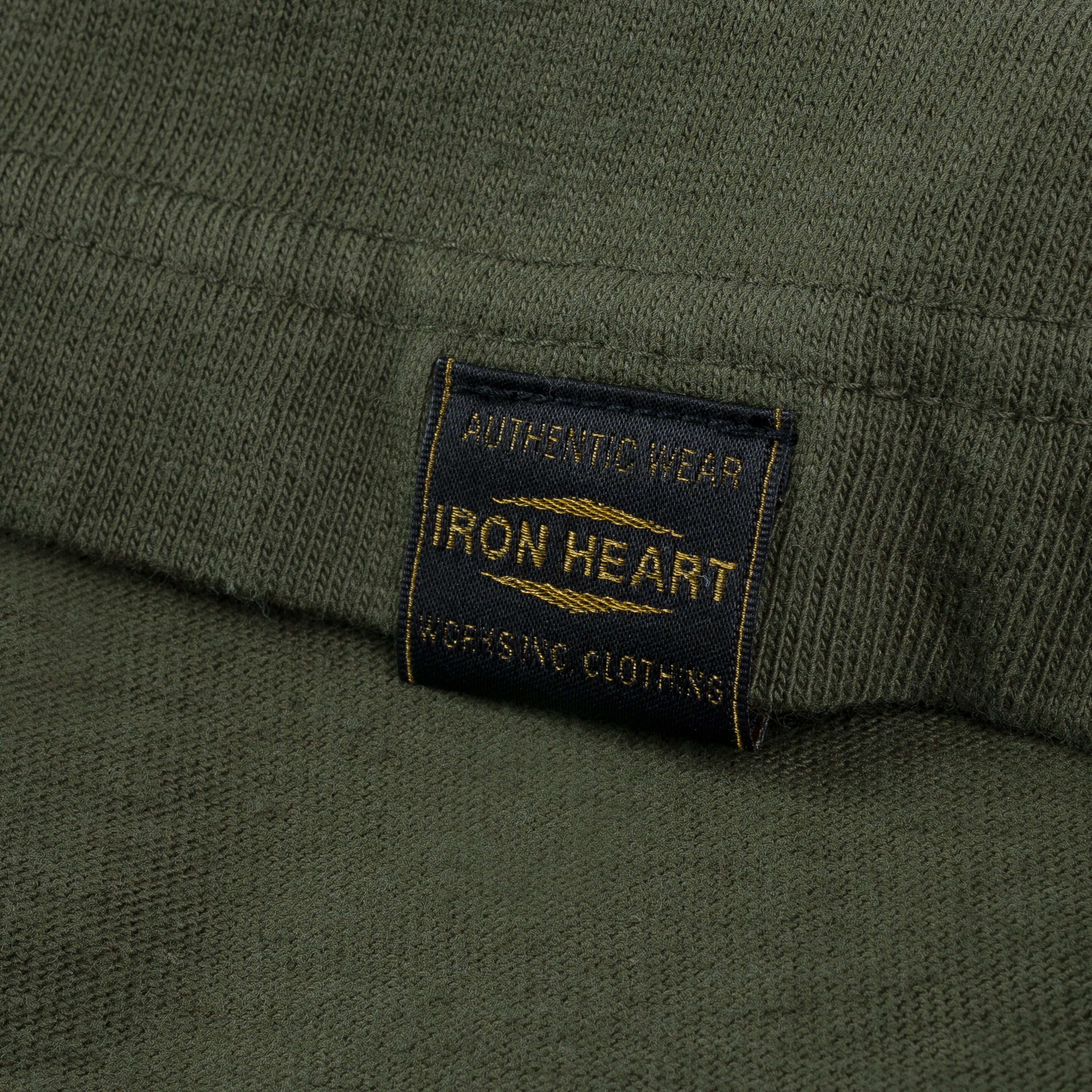 Iron Heart IHT-1610L-OLV 6.5oz Loopwheel Crew Neck T-Shirt (Longer Body) - Olive