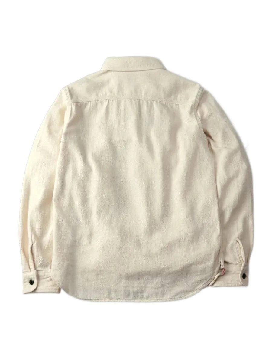 The Flat Head SCK-008L Twill Work Shirt - Ivory