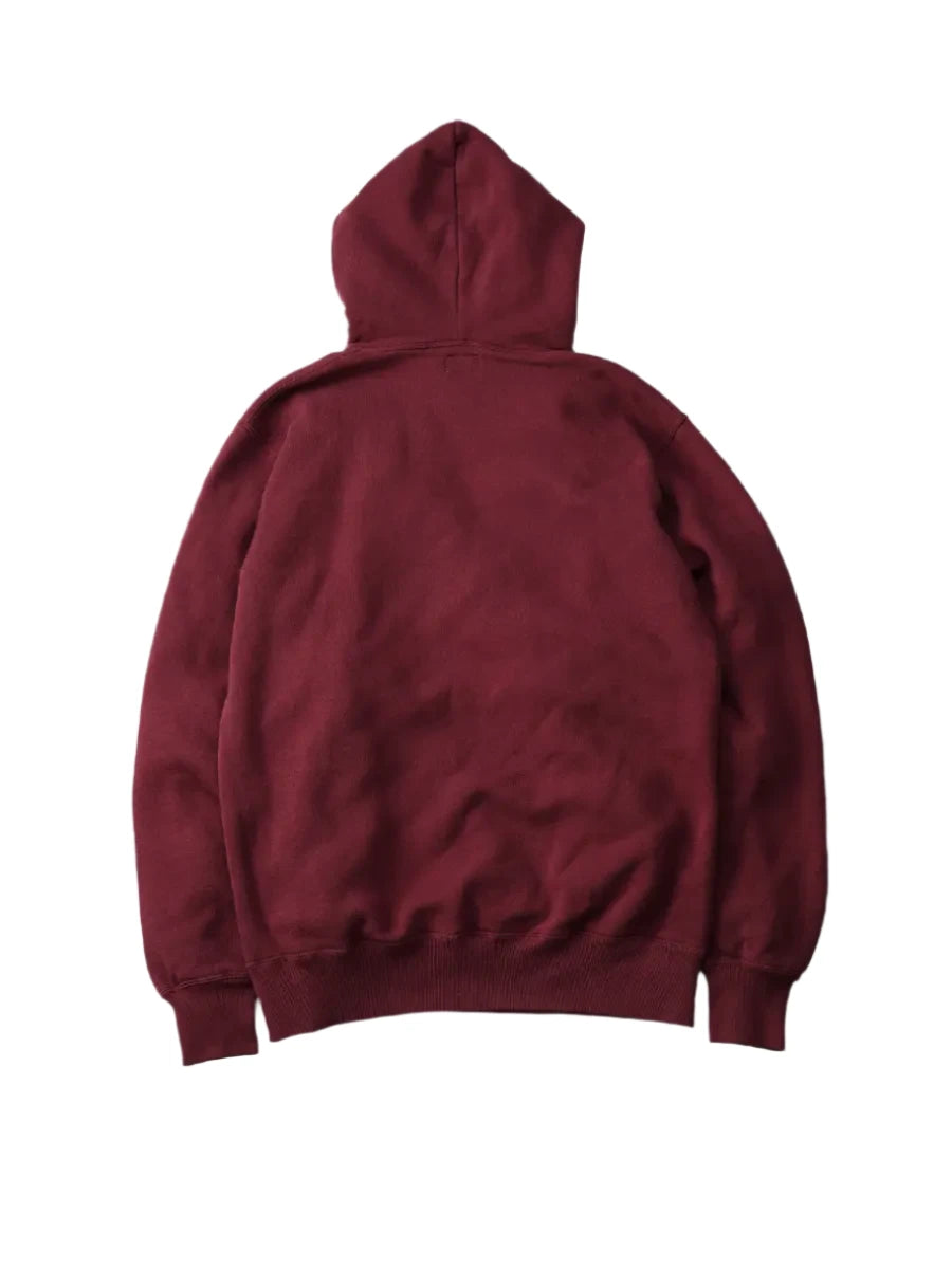 The Flat Head FN-SWP-301 Loopwheel Hooded Sweatshirt - Burgundy