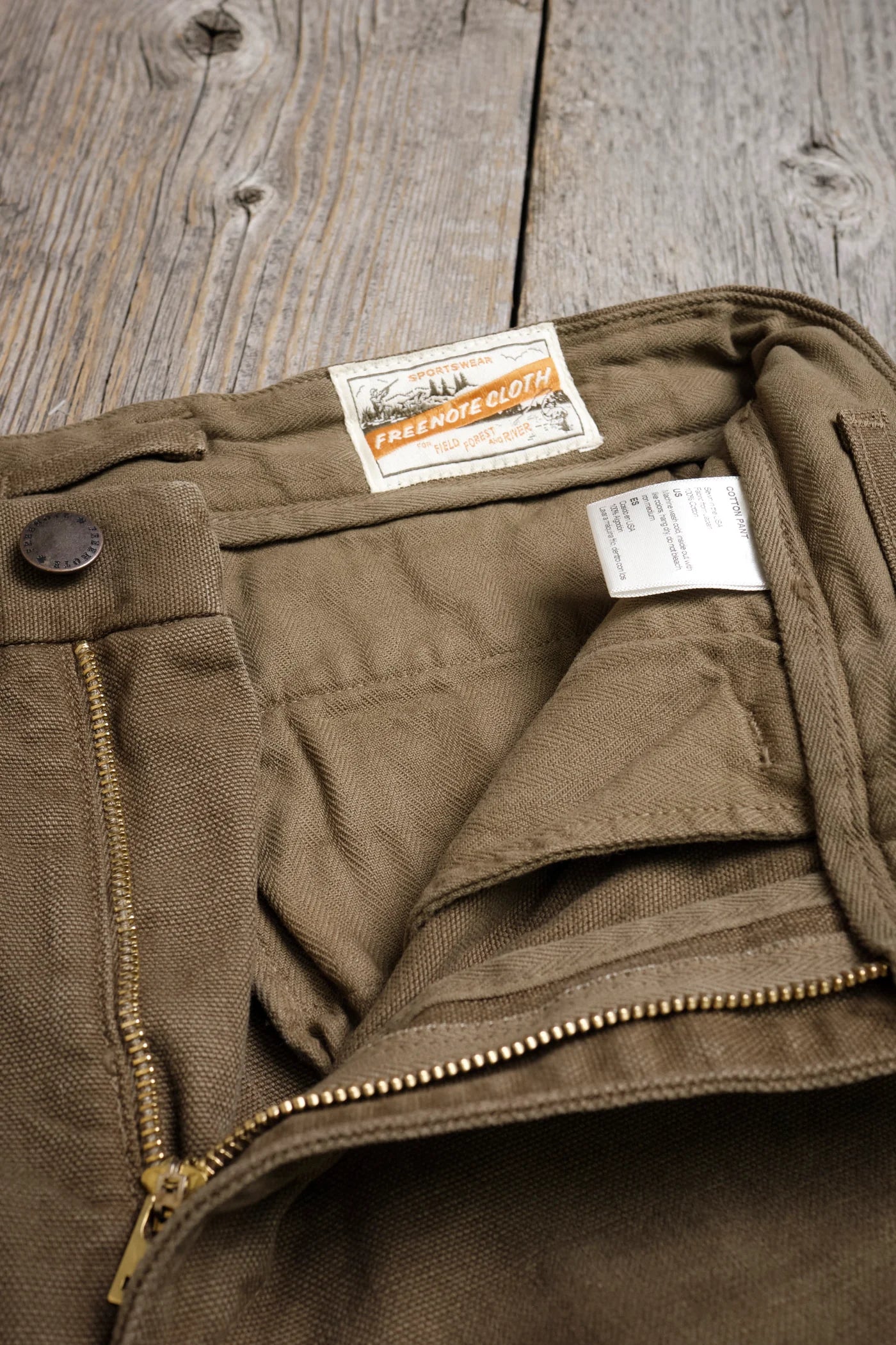 Freenote Cloth Deck Pant Straight Fit 14oz Slub - Army Green