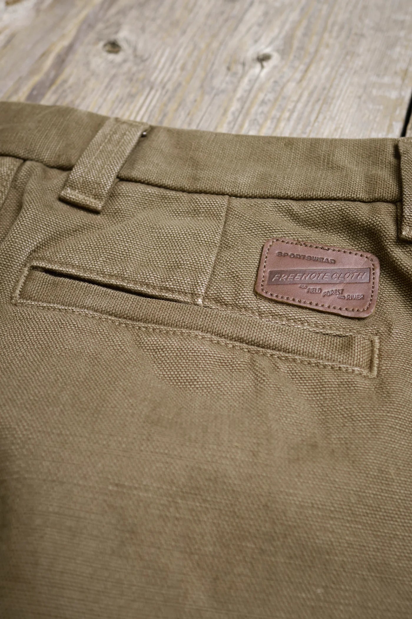 Freenote Cloth Deck Pant Straight Fit 14oz Slub - Army Green