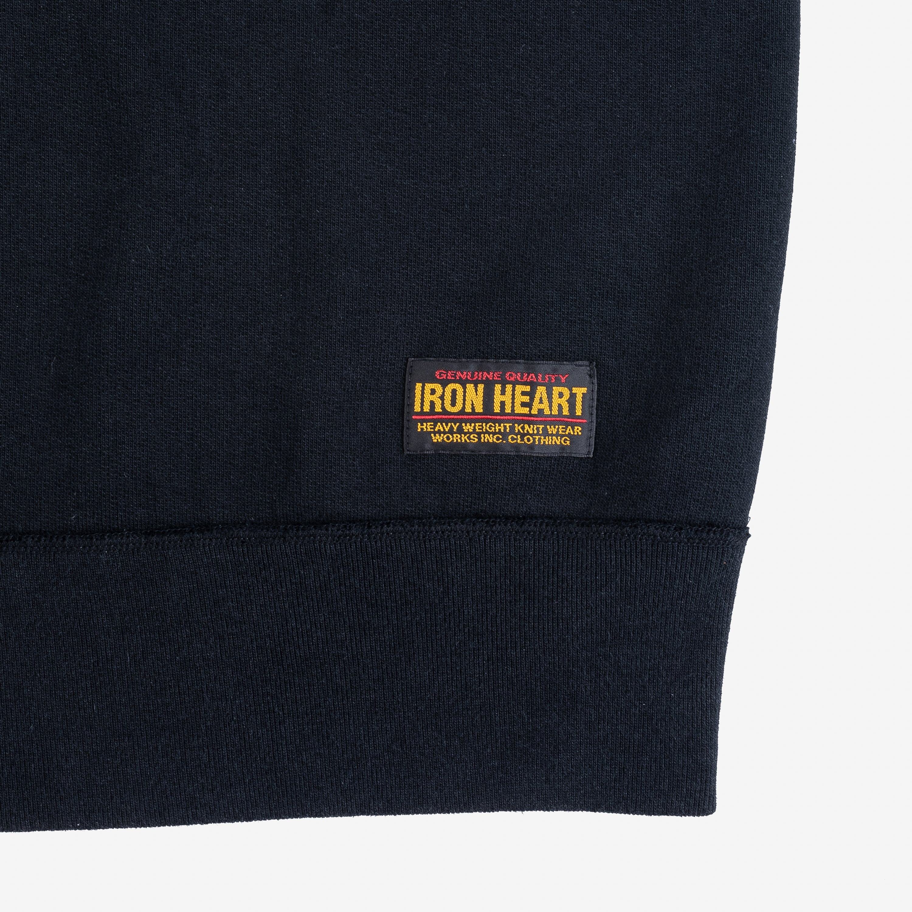 Iron Heart IHSW-69L-BLK 14oz Ultra Heavyweight Loopwheel Cotton Crew Neck Sweat - Black