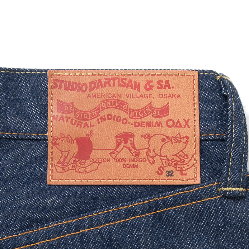 Studio D'Artisan SD-800 Tapered Fit Natural Indigo Selvedge Denim - One Washed