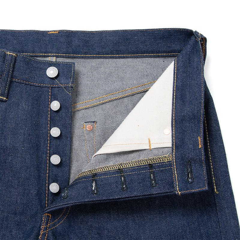 Studio D'Artisan SD-801 Straight Fit Natural Indigo Selvedge Denim - One Washed