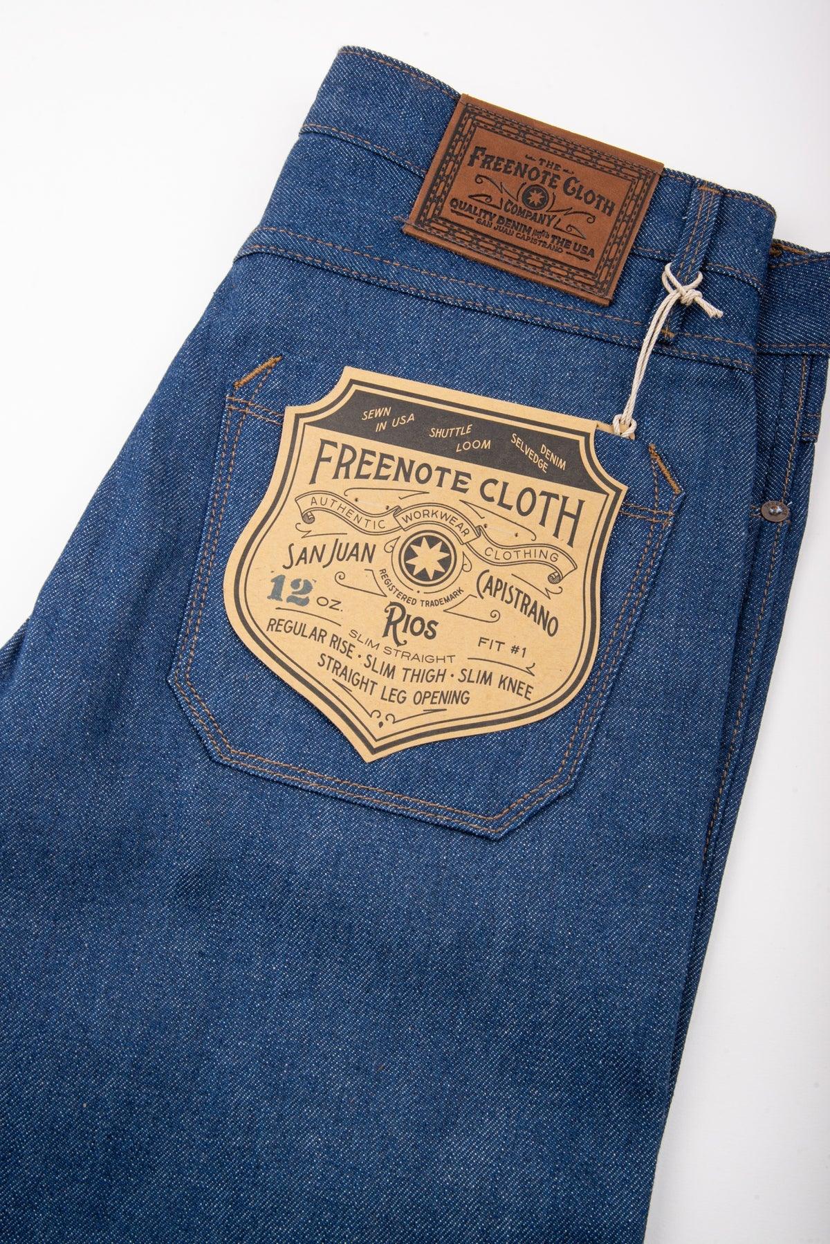 Freenote Cloth Rios Slim Straight - 12oz Broken Twill Vintage Denim