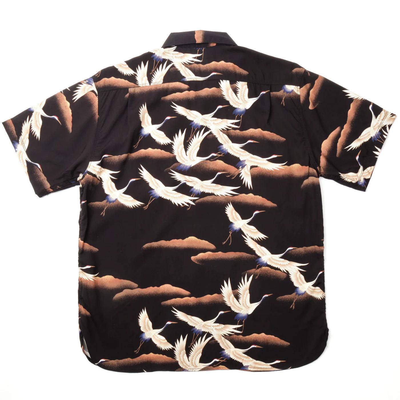 Freenote Cloth Hawaiian Crane Shirt - Black