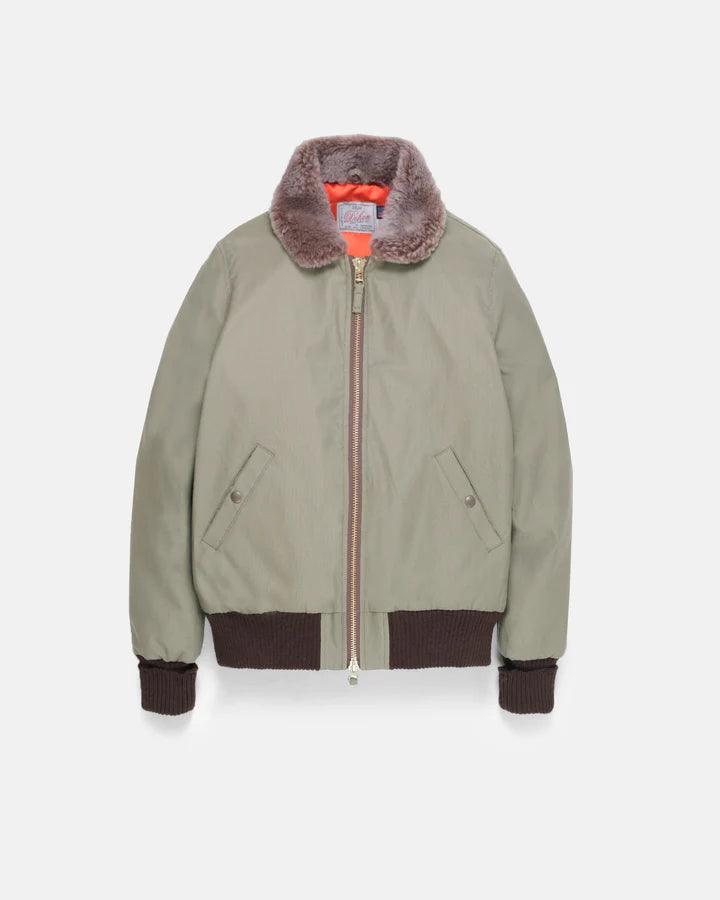 Dehen 1920 Flyer's Club Jacket - Olive Combed Cotton / Kodiak Mouton - Guilty Party