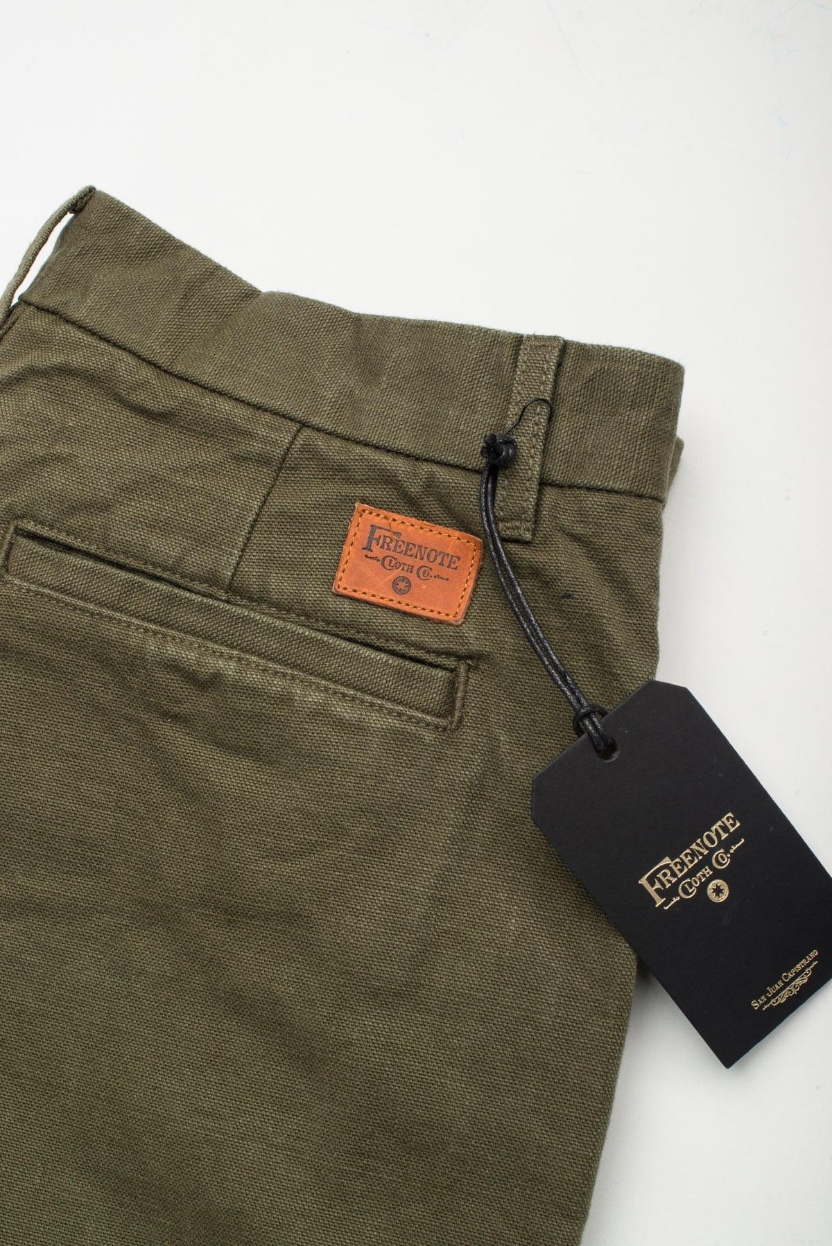 Freenote Cloth Workers Chino 14oz Slub Slim Fit - Army - Guilty Party