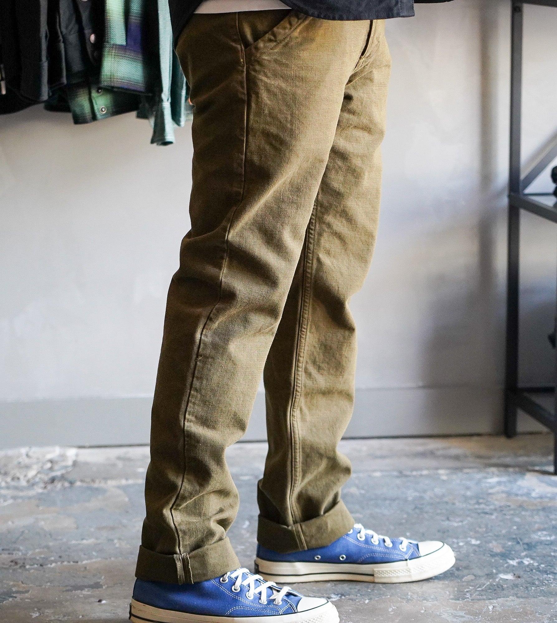 Freenote Cloth Workers Chino 14oz Slub Slim Fit - Army