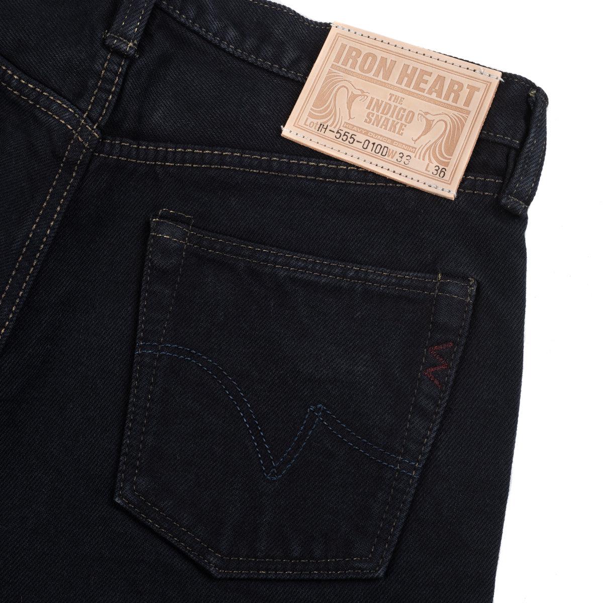 Iron Heart IH-555S-21od 21oz Selvedge Denim Super Slim Cut Jeans - Indigo Overdyed Black - Guilty Party