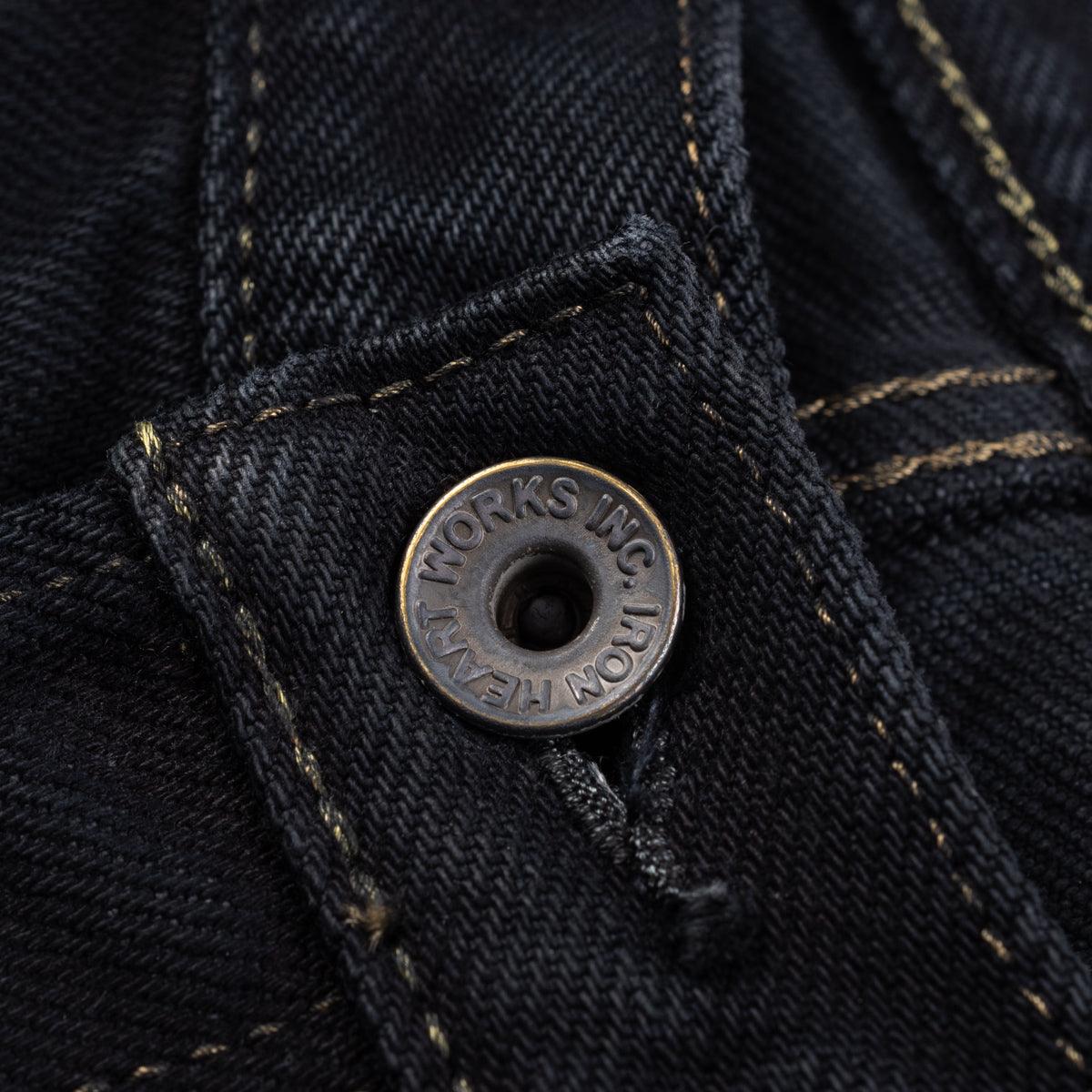 Iron Heart IH-555S-21od 21oz Selvedge Denim Super Slim Cut Jeans - Indigo Overdyed Black - Guilty Party