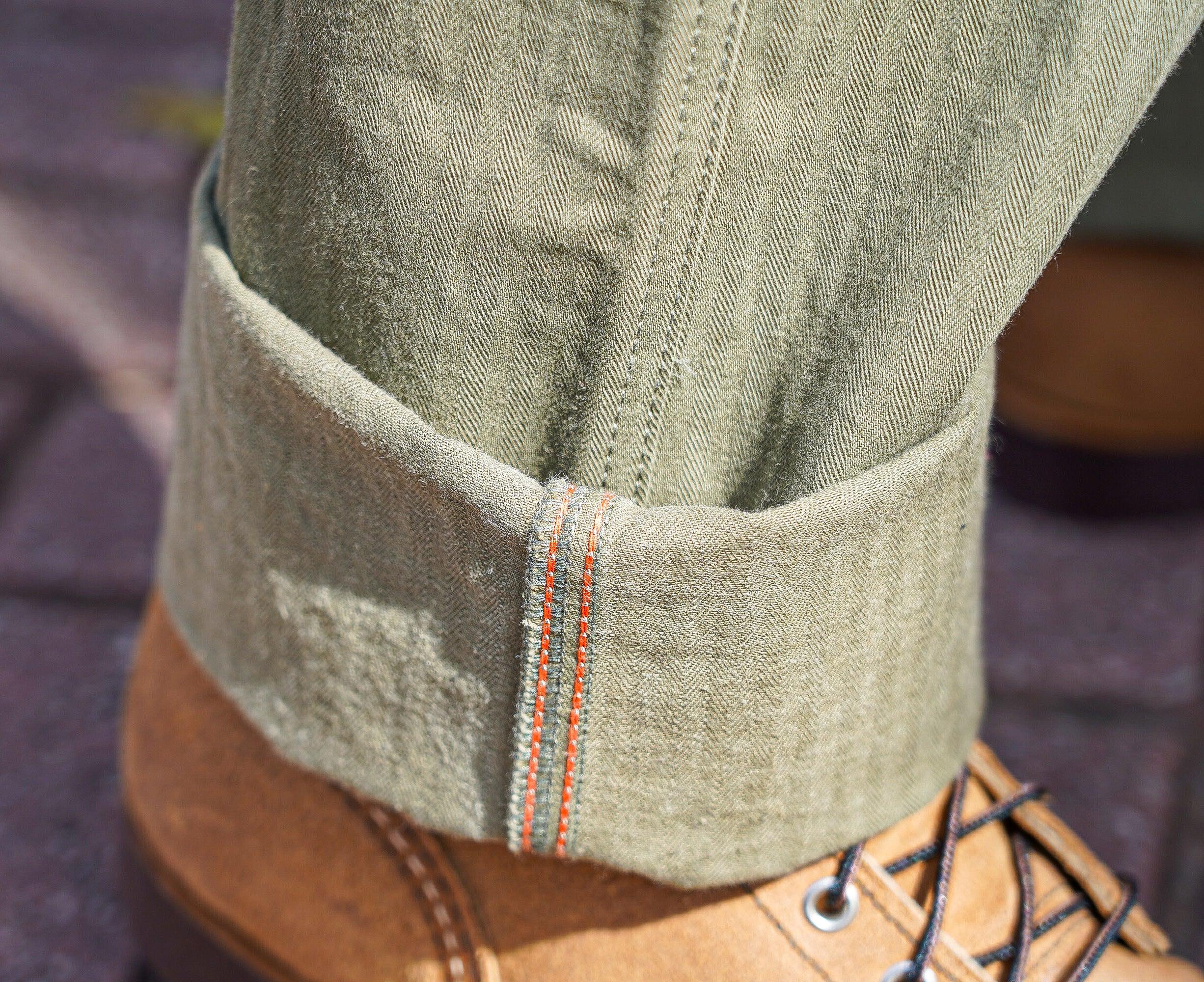 Iron Heart IH-735-ODG 11oz Herringbone Work Pants - Olive Drab Green - Guilty Party