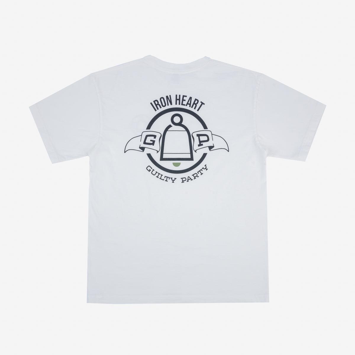 Iron Heart IHPT-GP-WHT 7.5oz Guilty Party Printed Loopwheel Crew Neck T-Shirt - White - Guilty Party