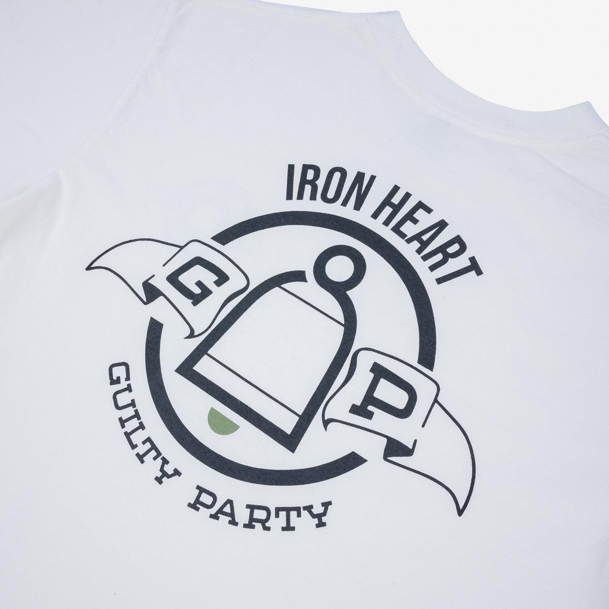 Iron Heart IHPT-GP-WHT 7.5oz Guilty Party Printed Loopwheel Crew Neck T-Shirt - White - Guilty Party