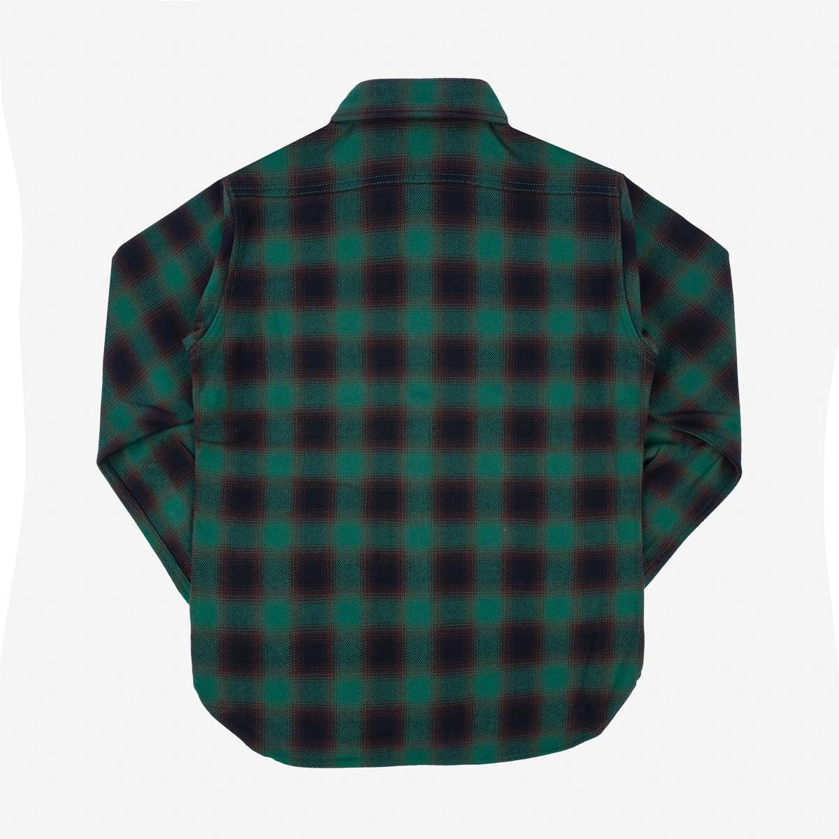 Iron Heart IHSH-379-GRN Ultra Heavy Flannel Ombré Check Work Shirt - Green - Guilty Party