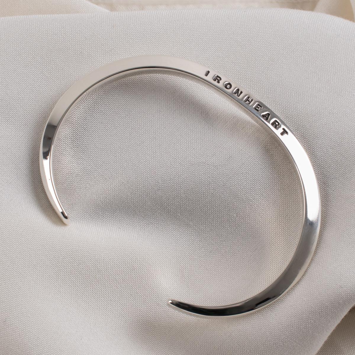 Iron Heart IHSI-10 "V" Profile Bangle - Sterling Silver - Guilty Party